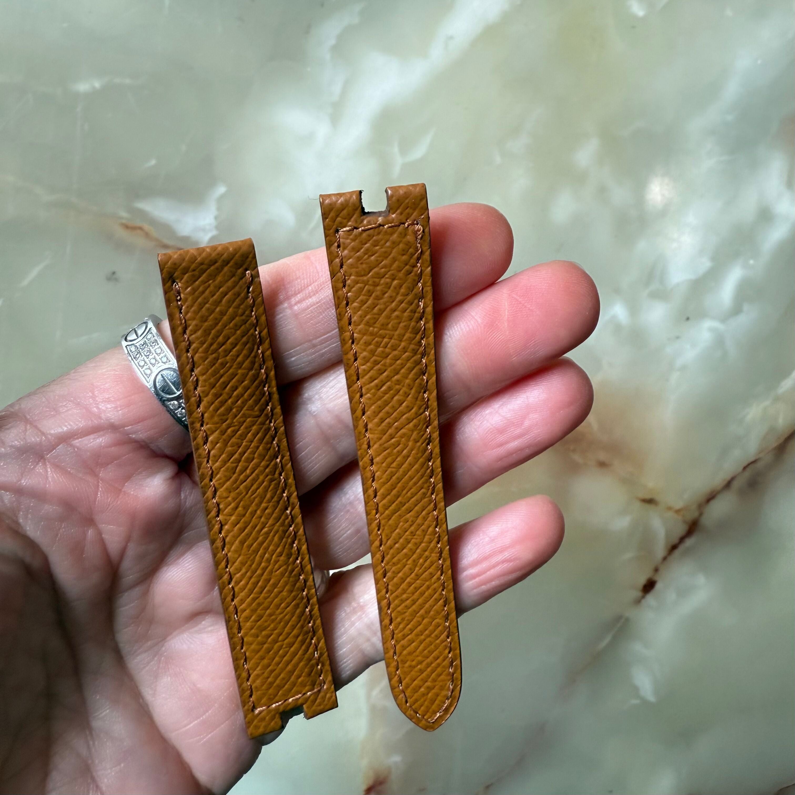 Authentic Cartier Baignoire Brown Calfskin Watch Strap Band 16mm KD05E374-S18