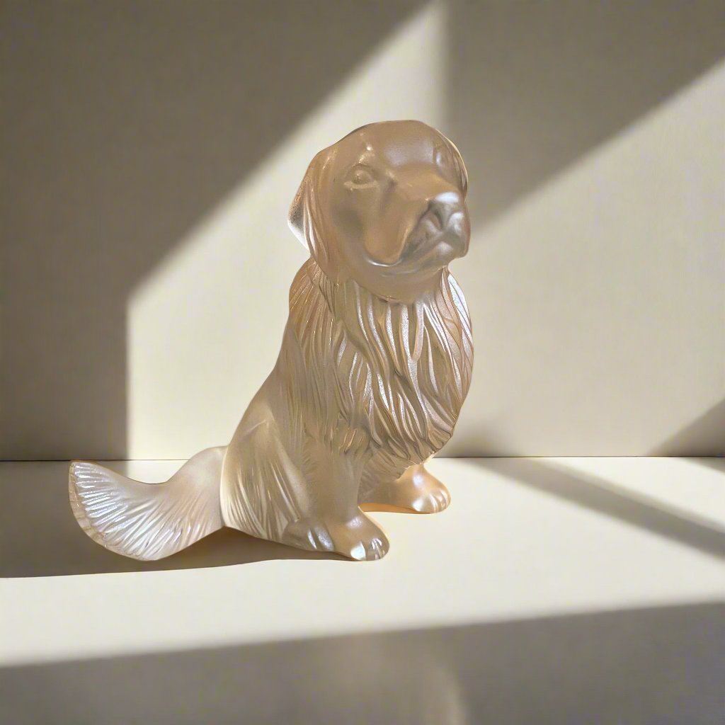 Lalique Motif Golden Dog Figurine #110647