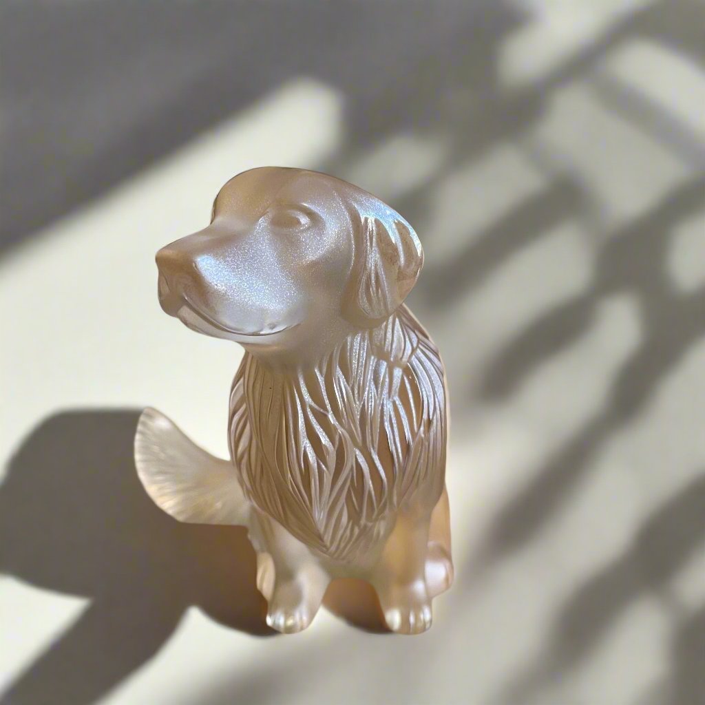 Lalique Motif Golden Dog Figurine #110647