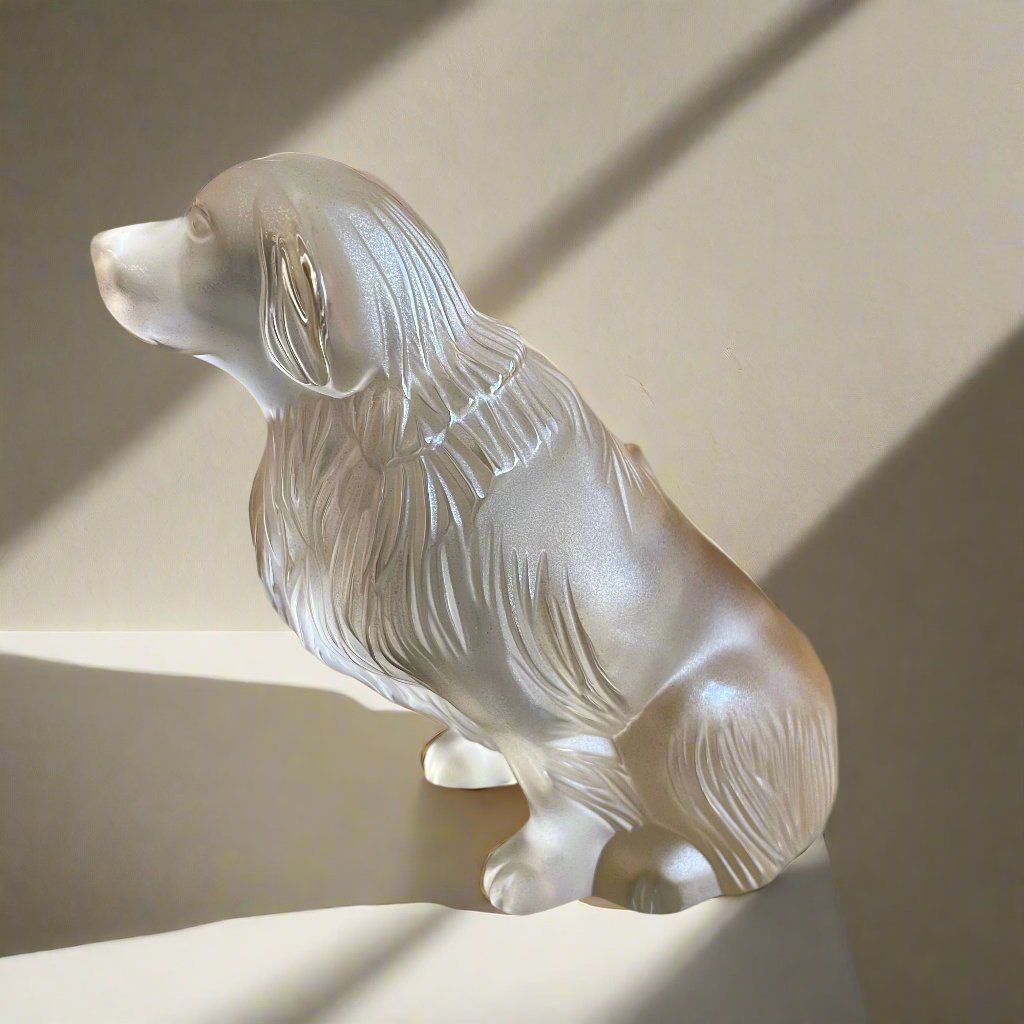 Lalique Motif Golden Dog Figurine #110647