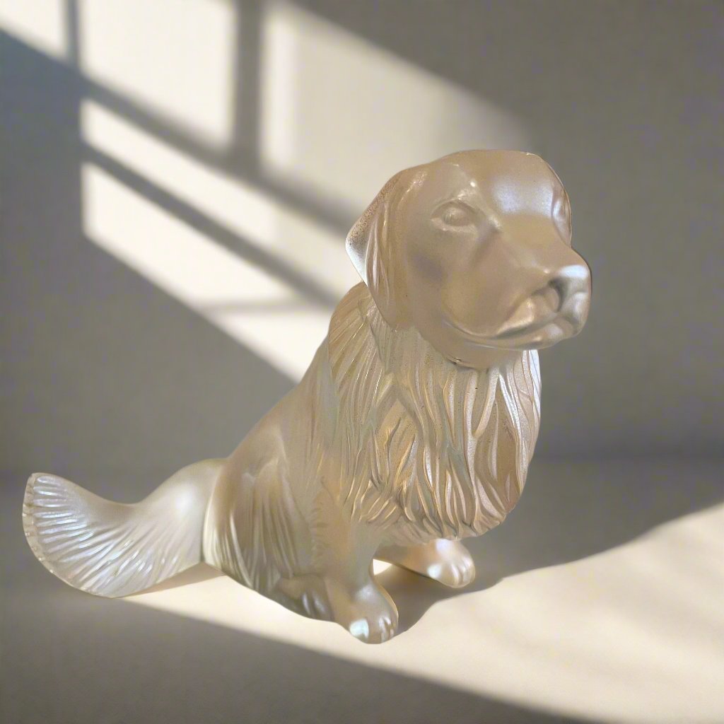 Lalique Motif Golden Dog Figurine #110647