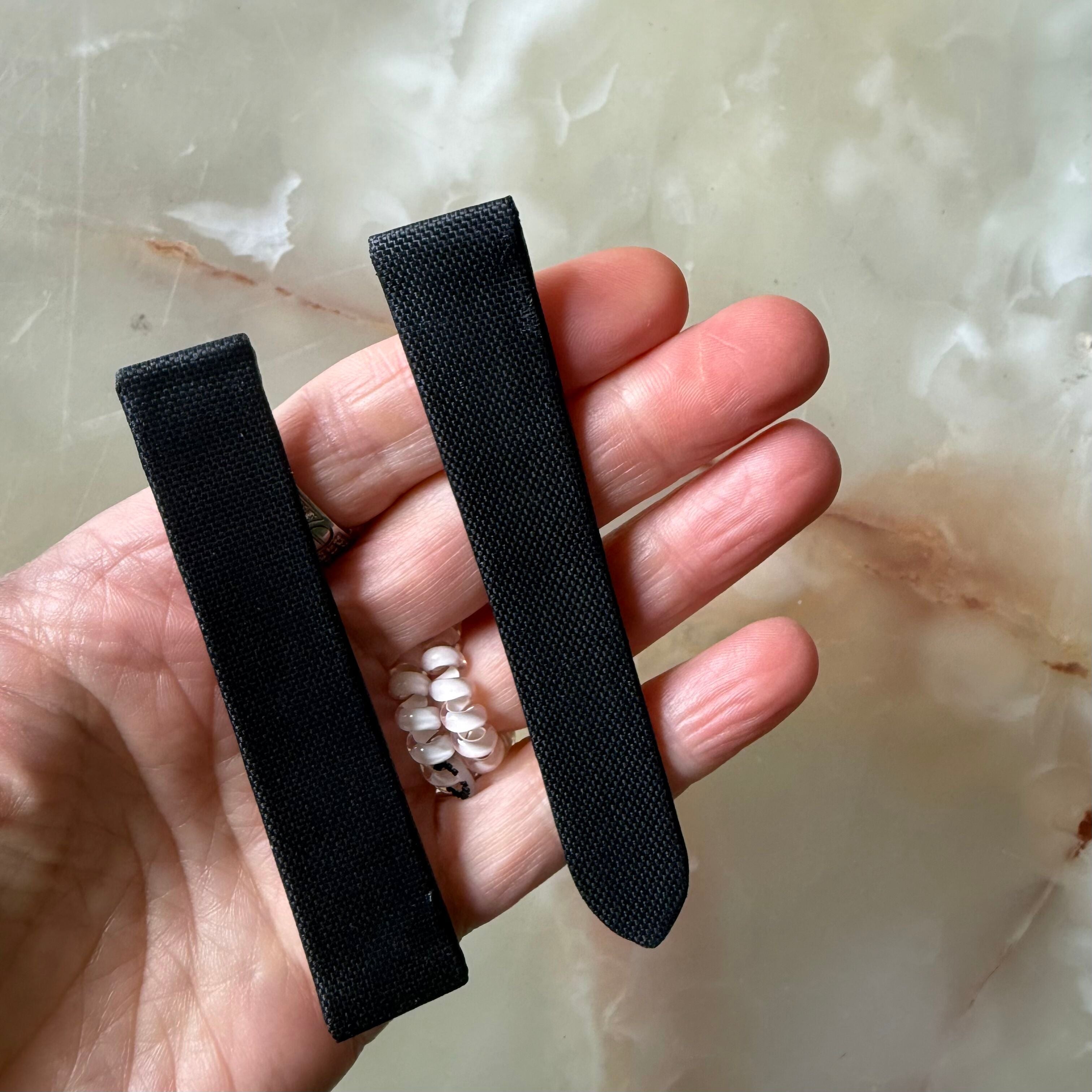 Authentic Cartier Black Textured Leather Watch Strap Band 19mm KD1LZU80-S03