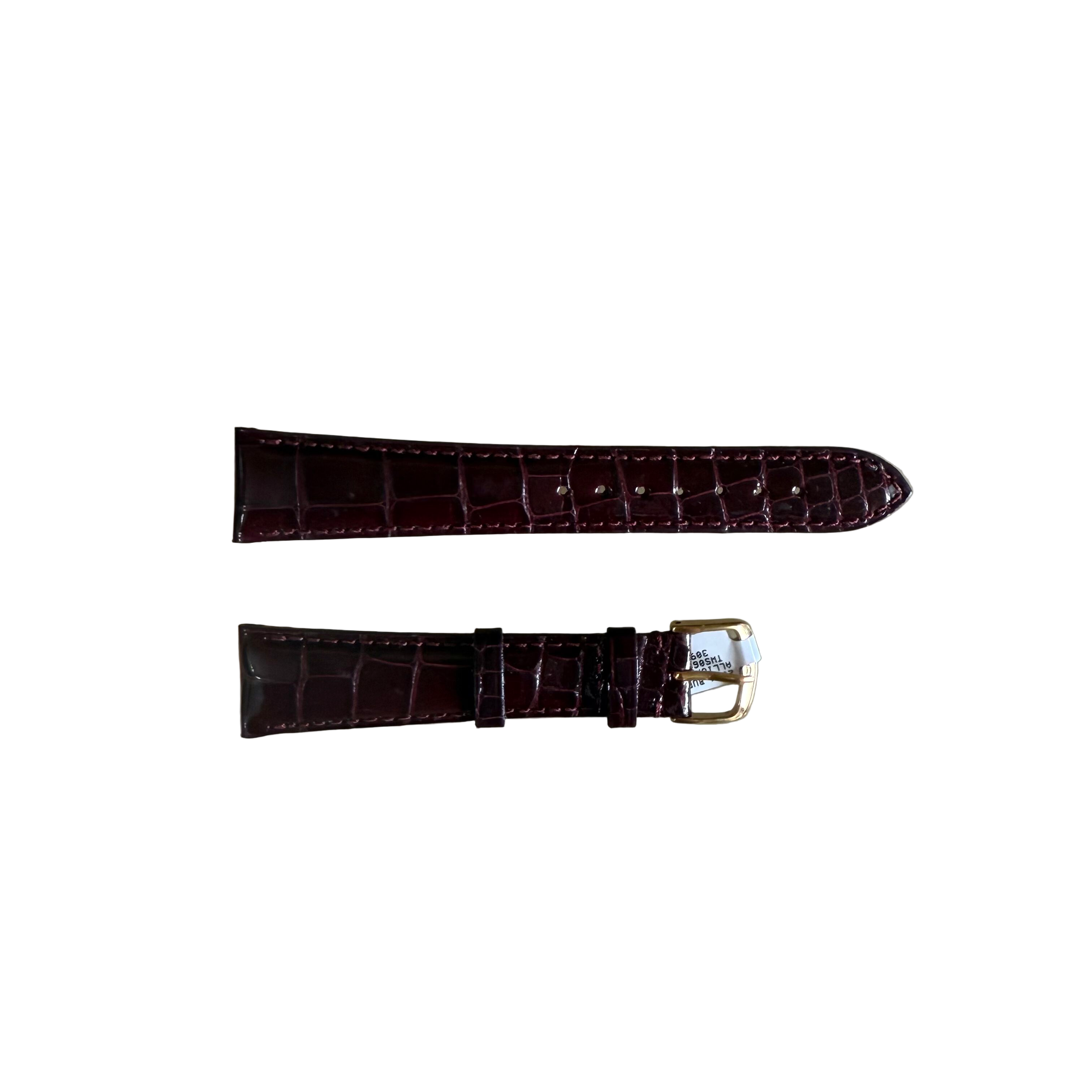 Genuine Alligator Burgundy Watch Strap Band 20mm Padded & Stitched w Buckle