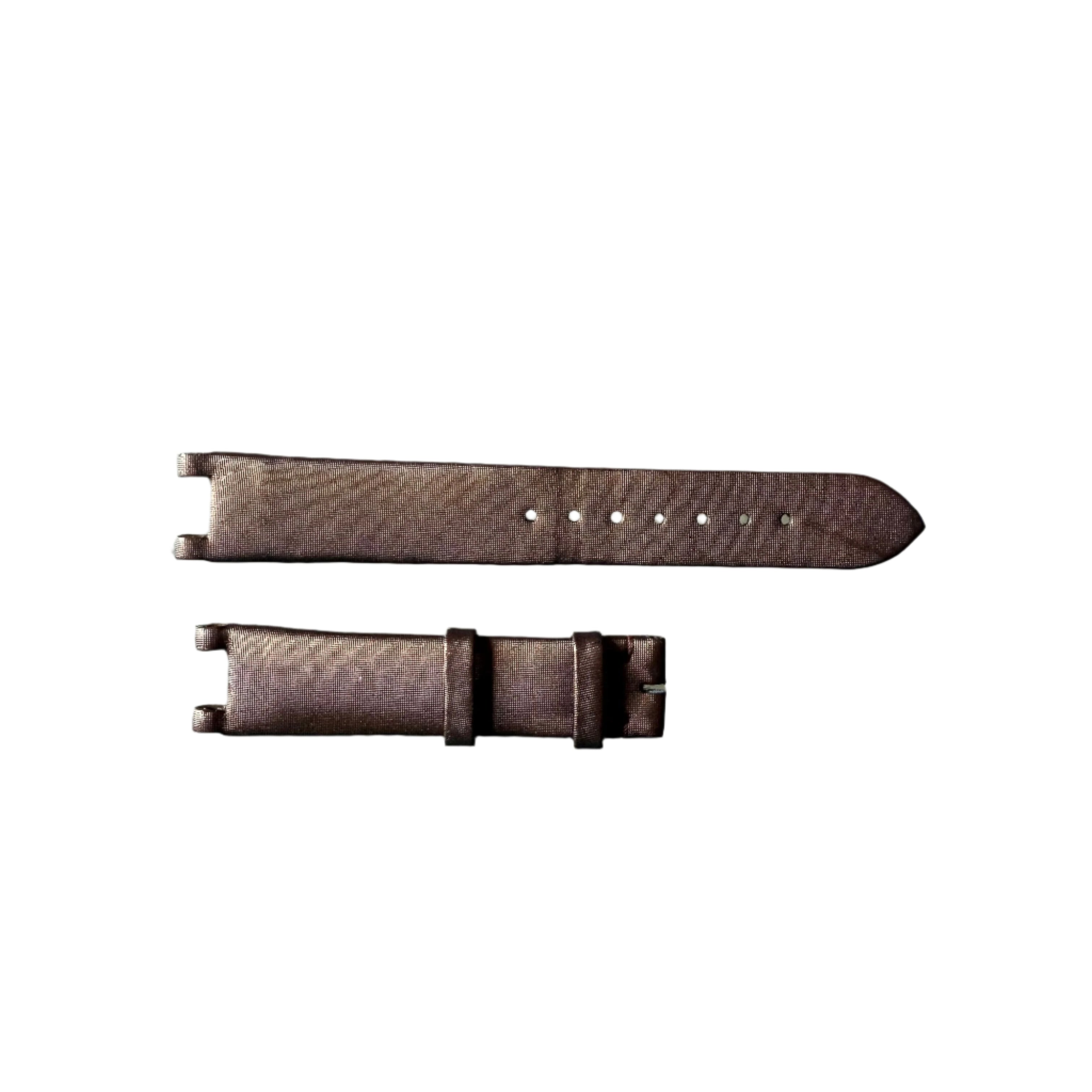Authentic Cartier Pasha Brown Goldish Satin Leather Watch Strap Band 15mm