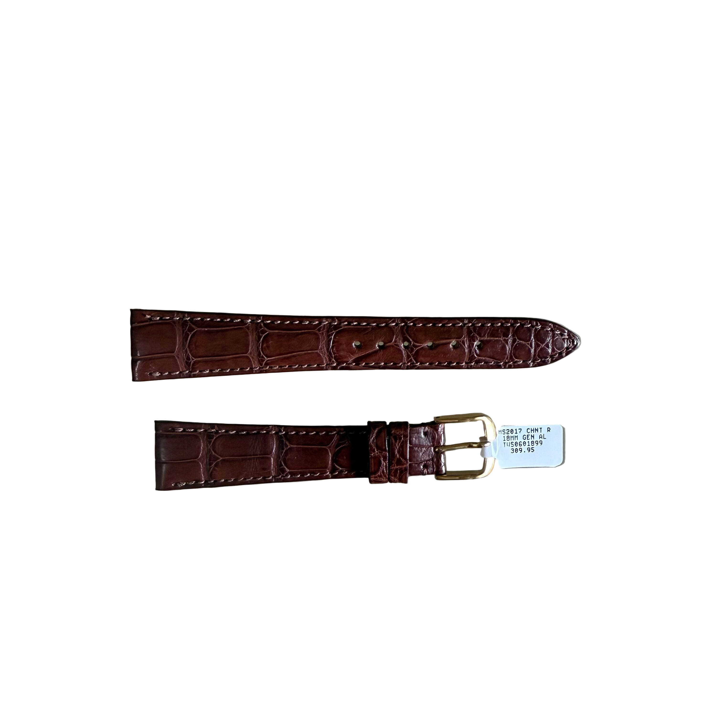 Genuine Alligator Brown Watch Strap Band 18mm Padded & Stitched w Buckle