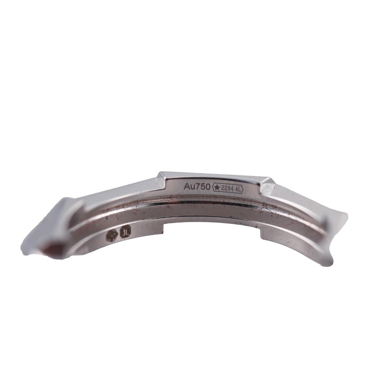 Gucci Link to Love 18K White Gold Studded 4mm Band Ring