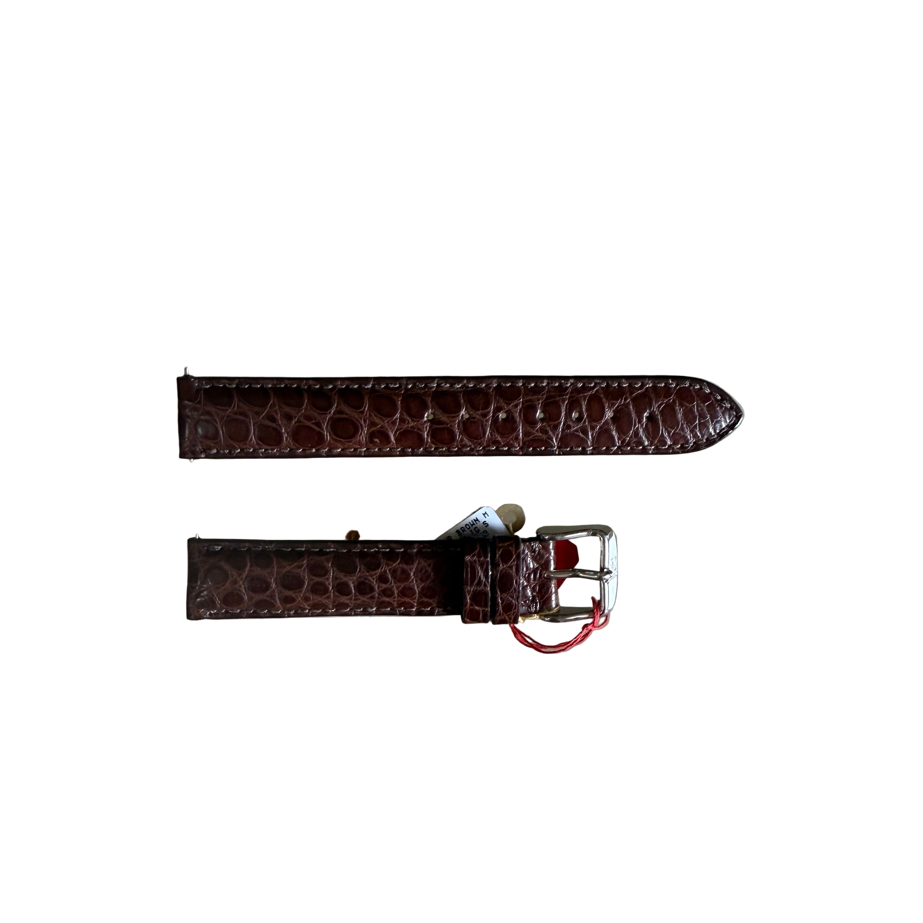 Genuine Alligator Brown Watch Strap Band 16mm Padded & Stitched w Buckle