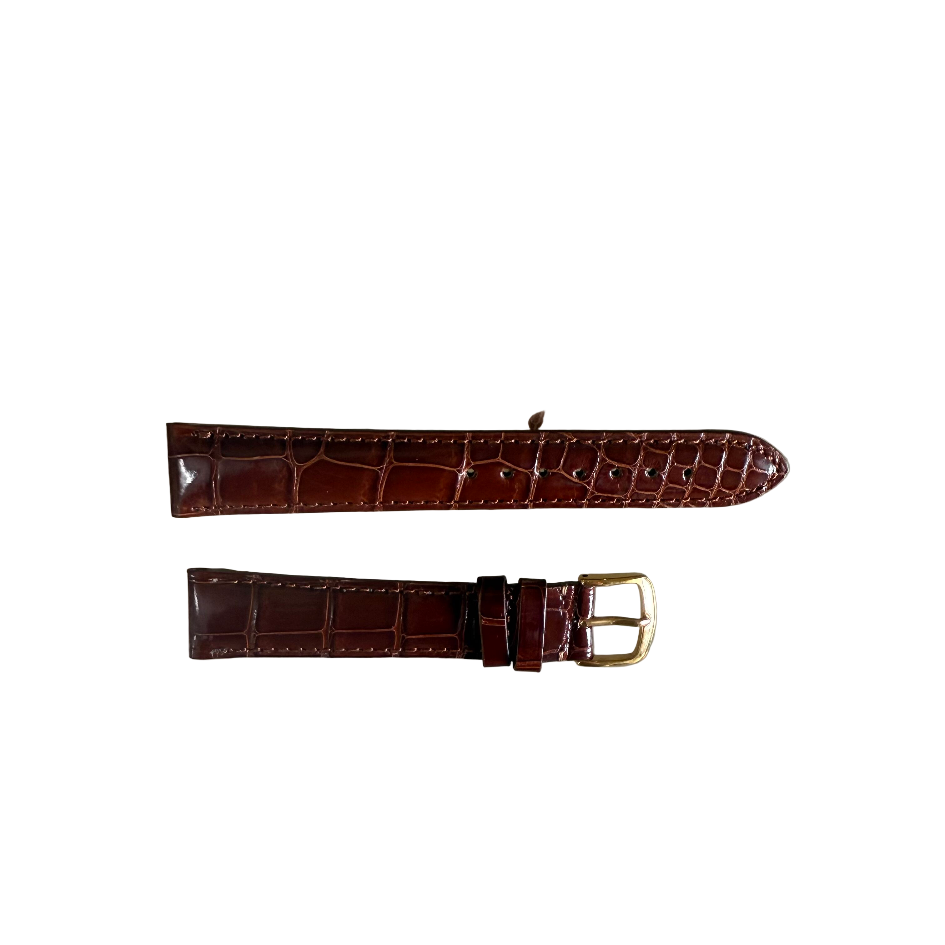 Genuine Alligator Brown Watch Strap Band 18mm Padded & Stitched w Buckle