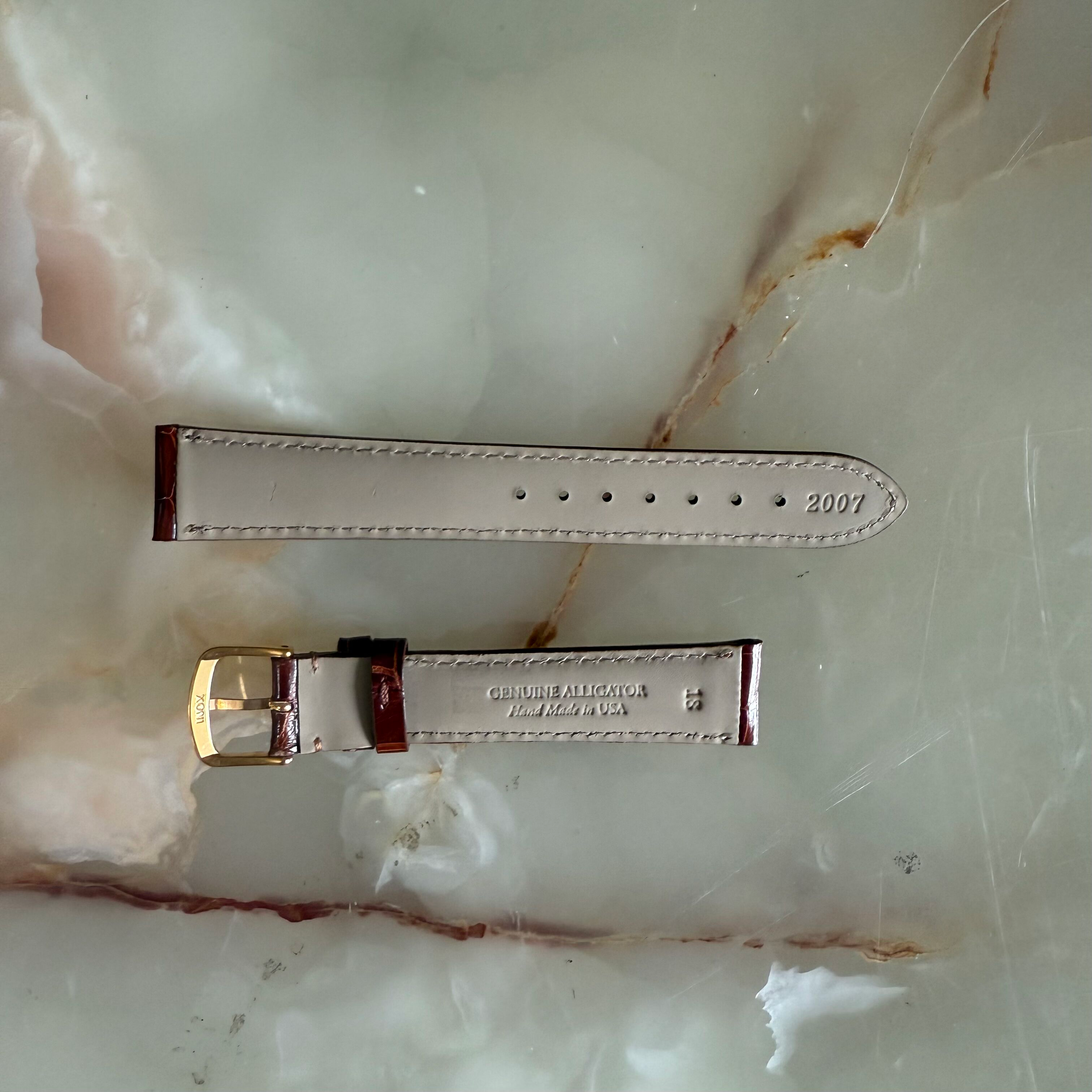 Genuine Alligator Brown Watch Strap Band 18mm Padded & Stitched w Buckle