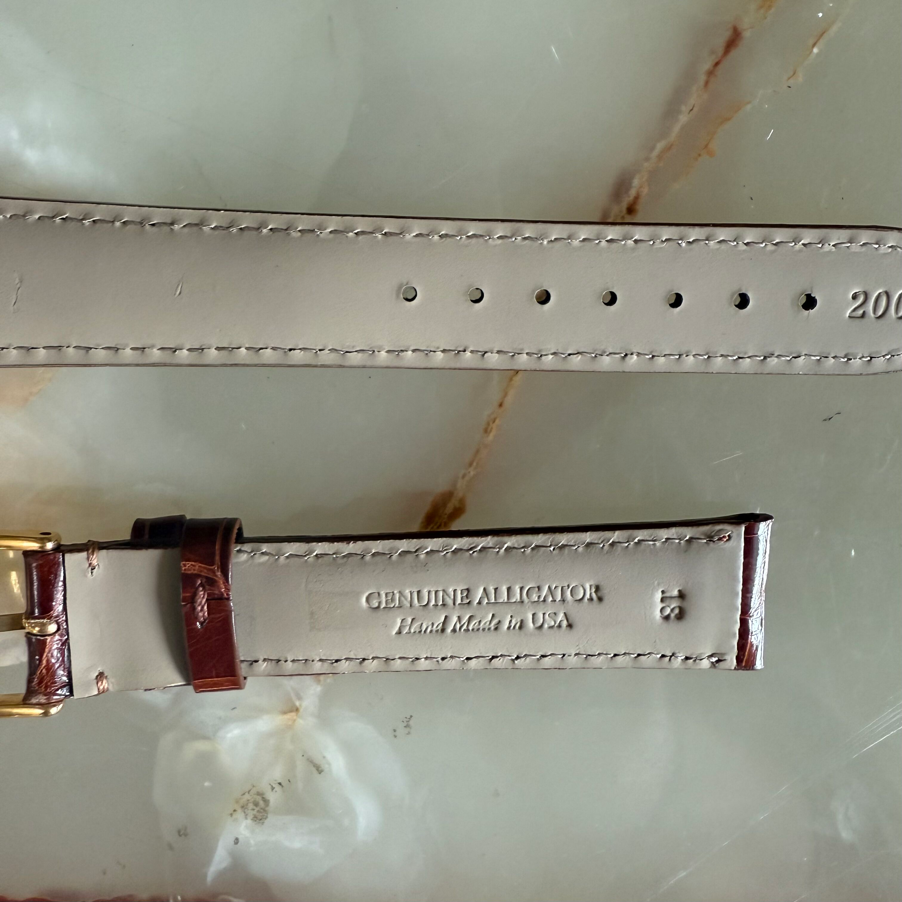 Genuine Alligator Brown Watch Strap Band 18mm Padded & Stitched w Buckle