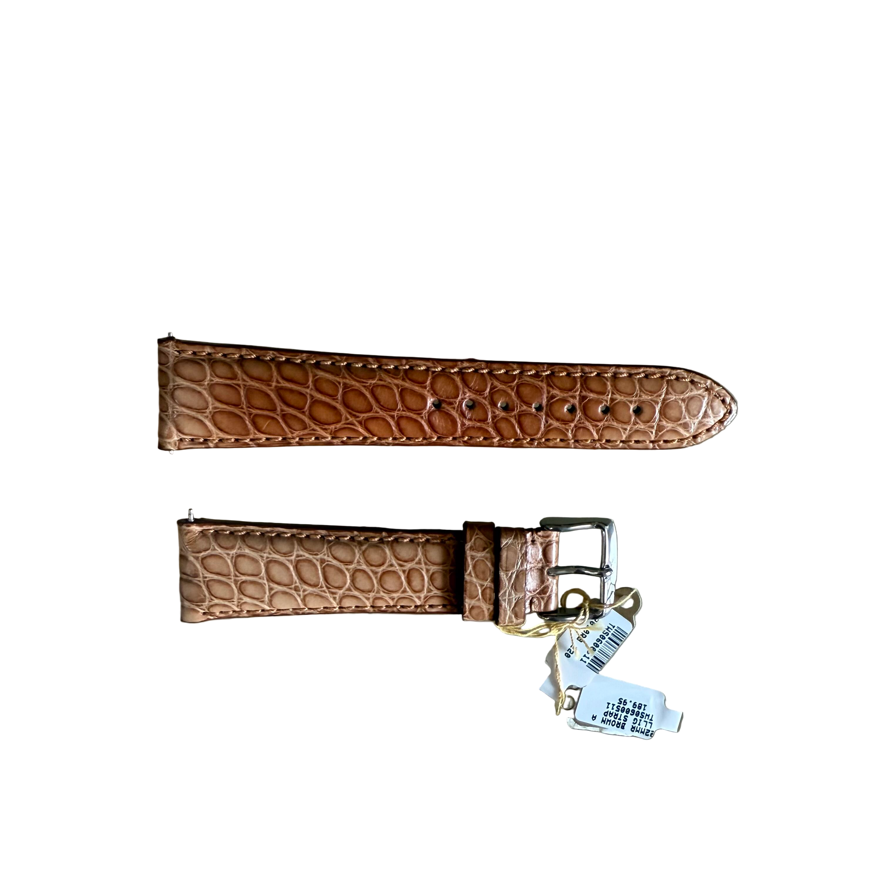 Genuine Alligator Brown Watch Strap Band 22mm Padded & Stitched w Buckle