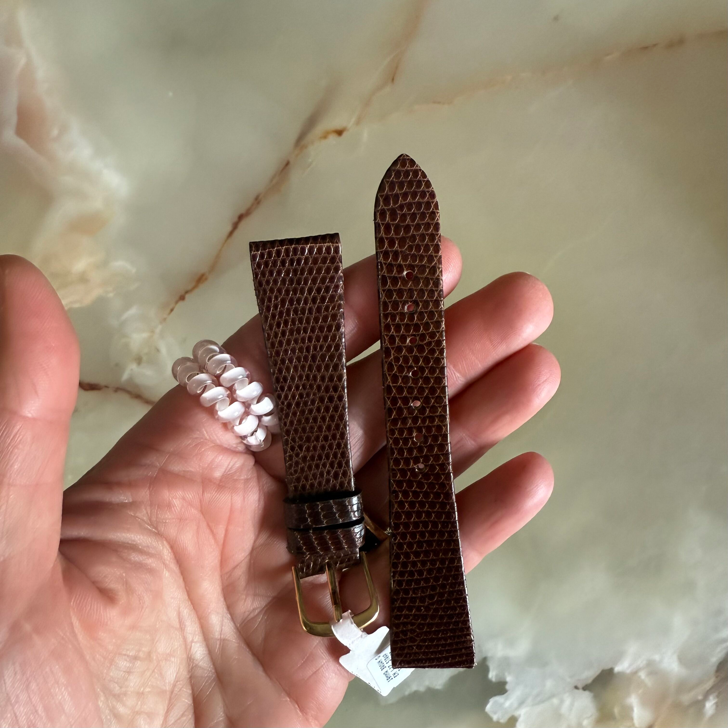 Genuine Lizard Brown Watch Strap Band 19mm w Buckle