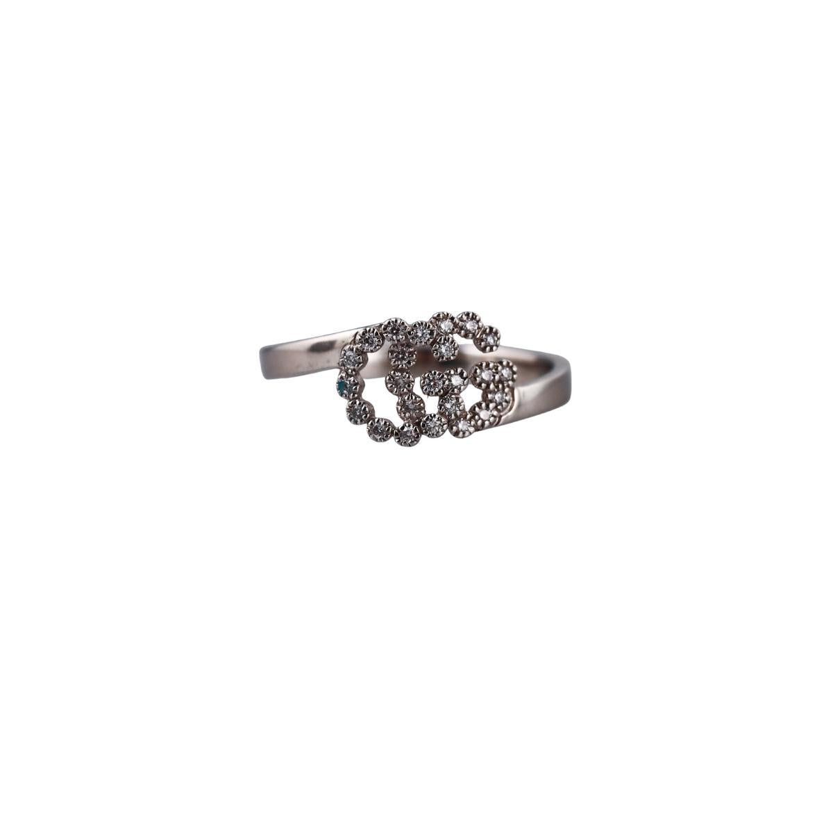 Gucci GG Running 18K White Gold Diamond Ring