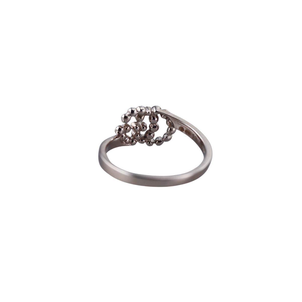 Gucci GG Running 18K White Gold Diamond Ring