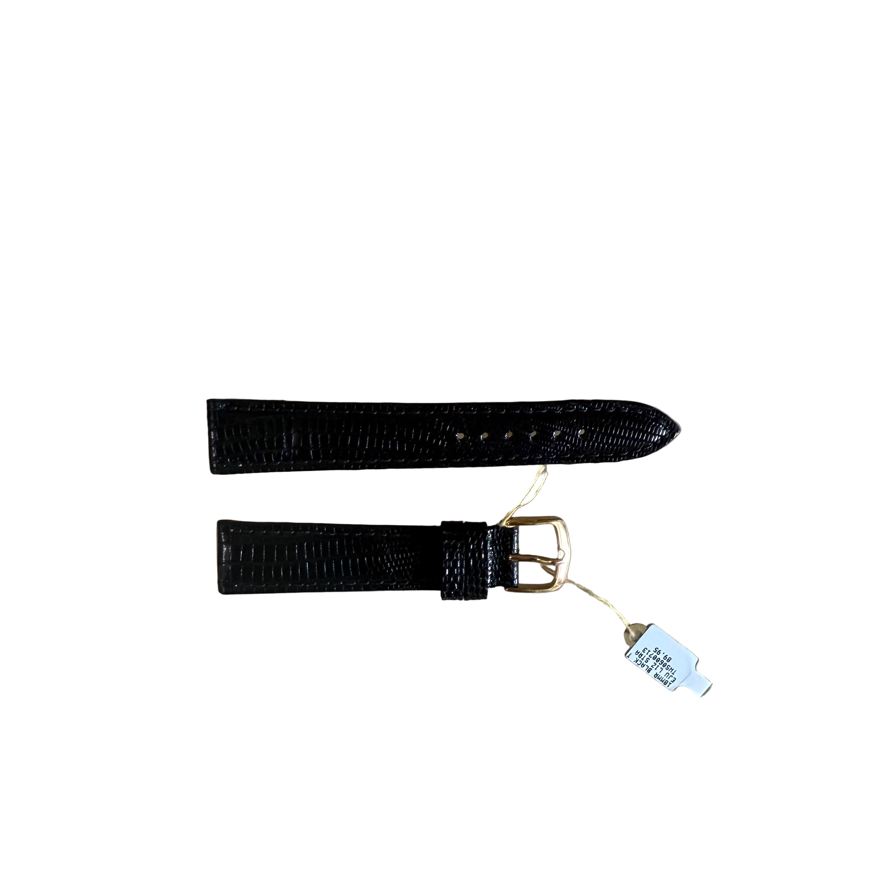 Genuine Lizard Black Watch Strap Band 18mm Padded & Stitched w Buckle