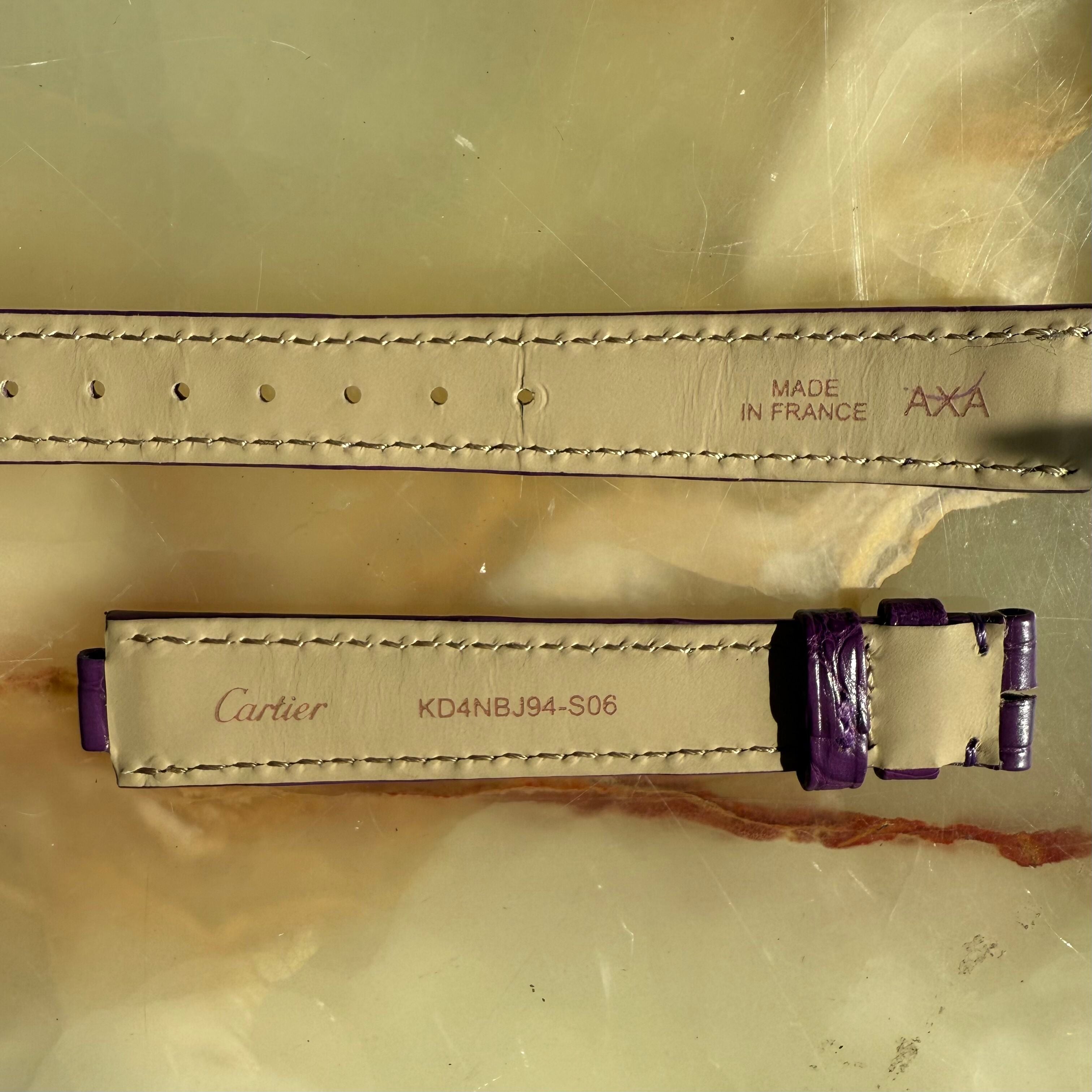 Authentic Cartier Purple Alligator Watch Strap Band 16mm KD4NBJ94-S06