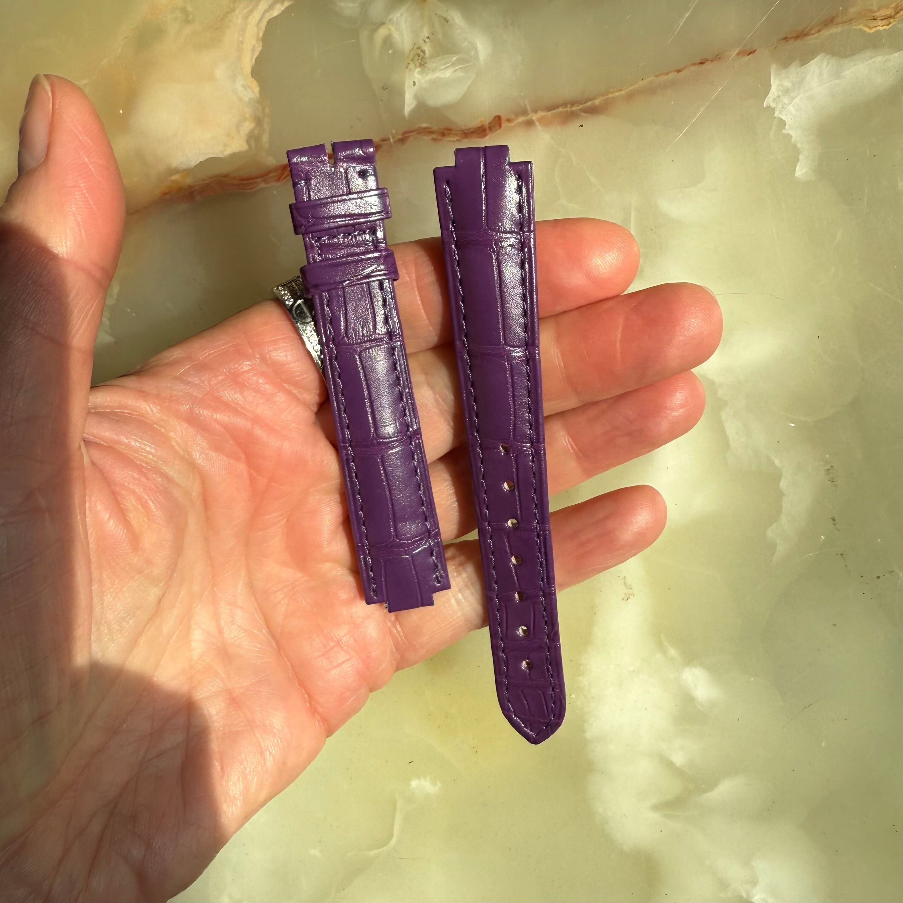 Authentic Cartier Purple Alligator Watch Strap Band 16mm KD4NBJ94-S06