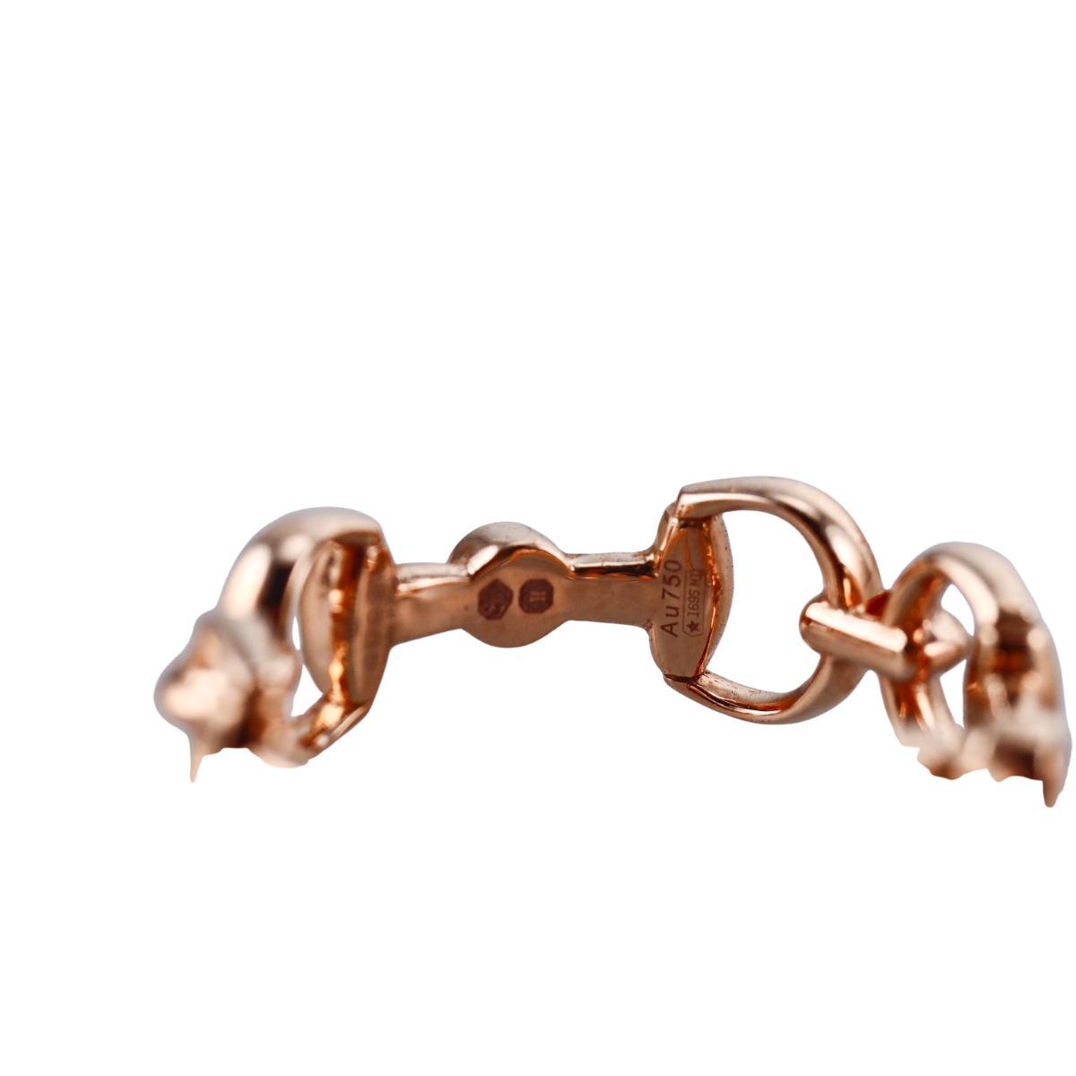 Gucci Horsebit Mini 18K Rose Gold Diamond Band Ring