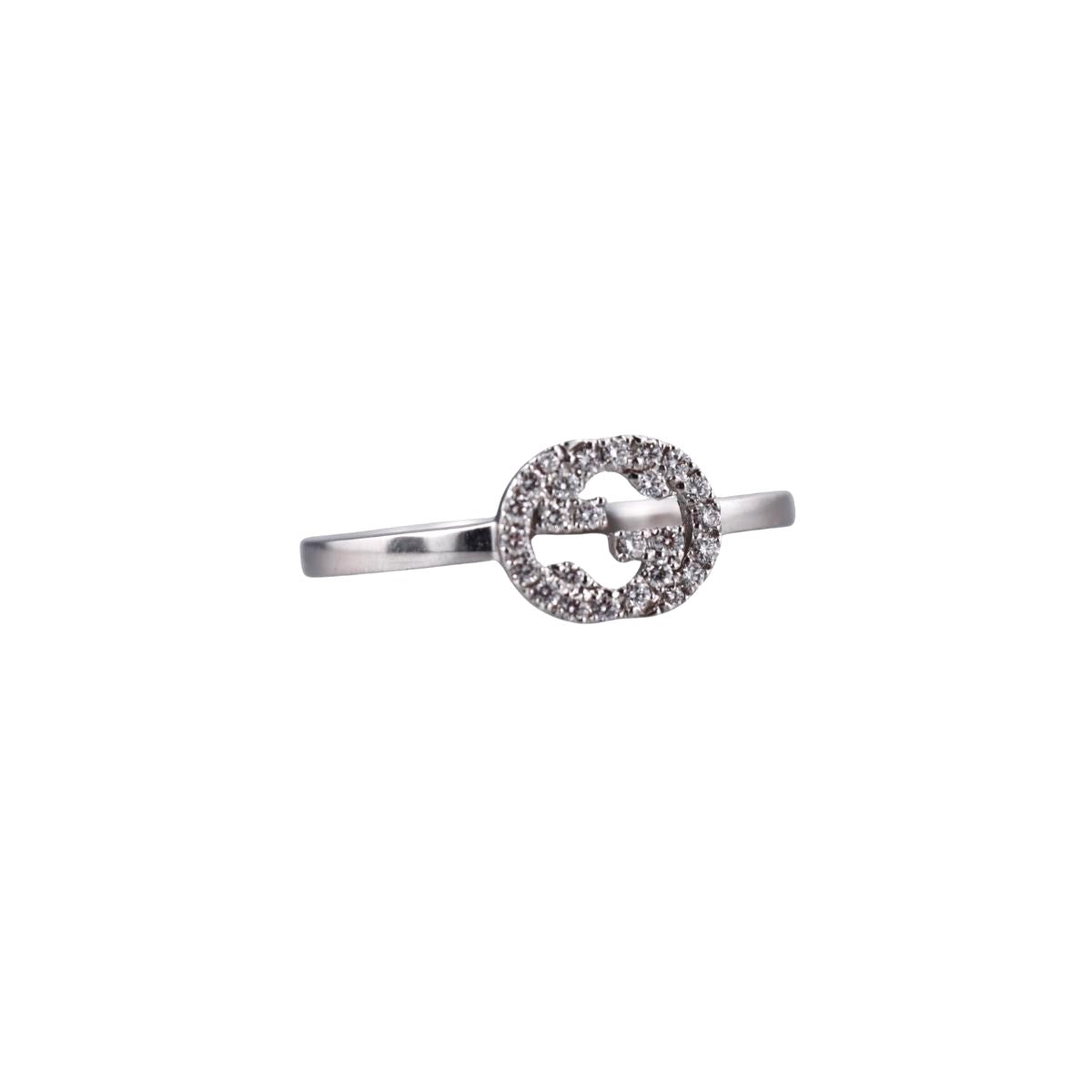 Gucci Iterlocking GG 18K White Gold Diamond Ring