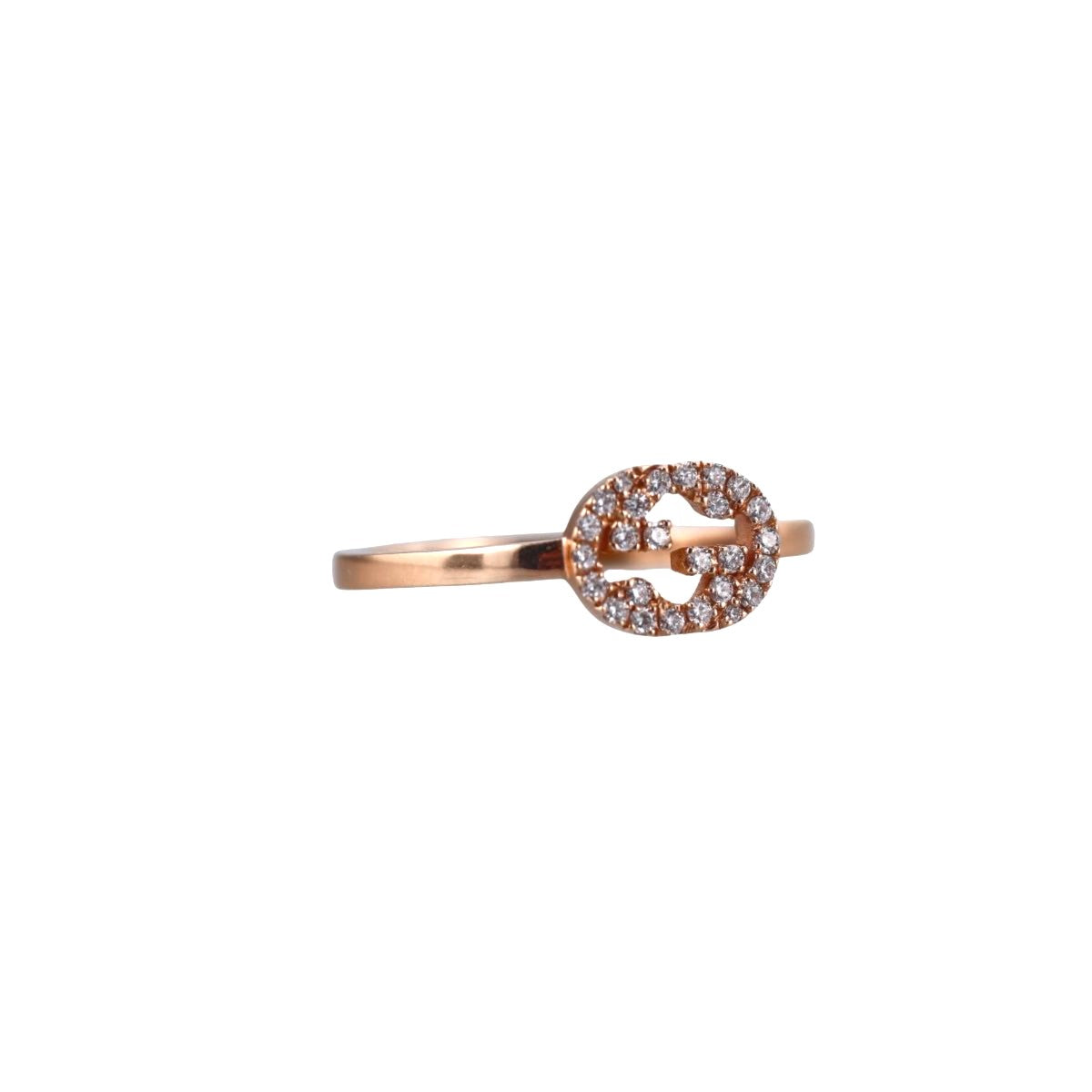 Gucci Iterlocking GG 18K Rose Gold Diamond Ring