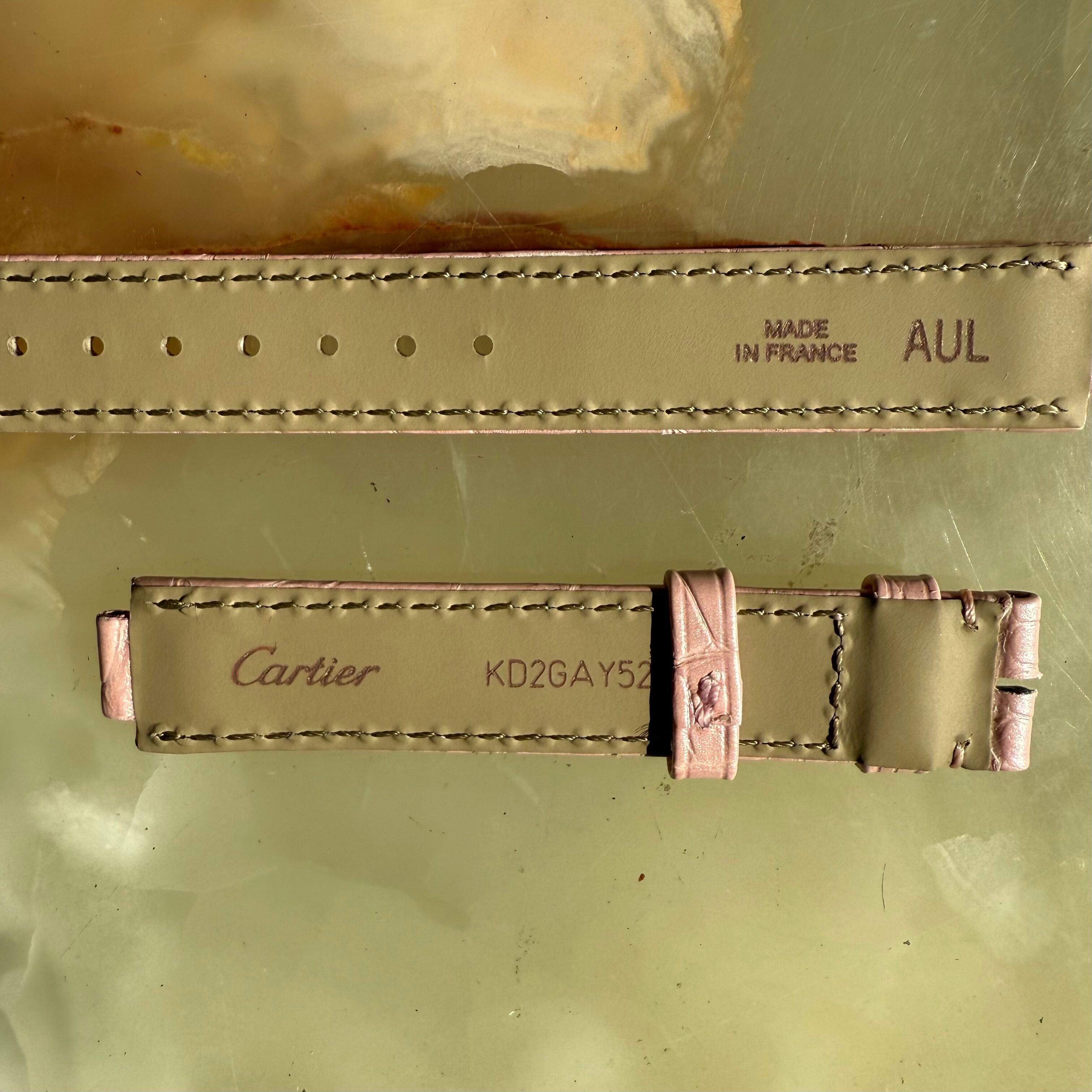 Authentic Cartier Pink Alligator Watch Strap Band 15mm KD2GAY52