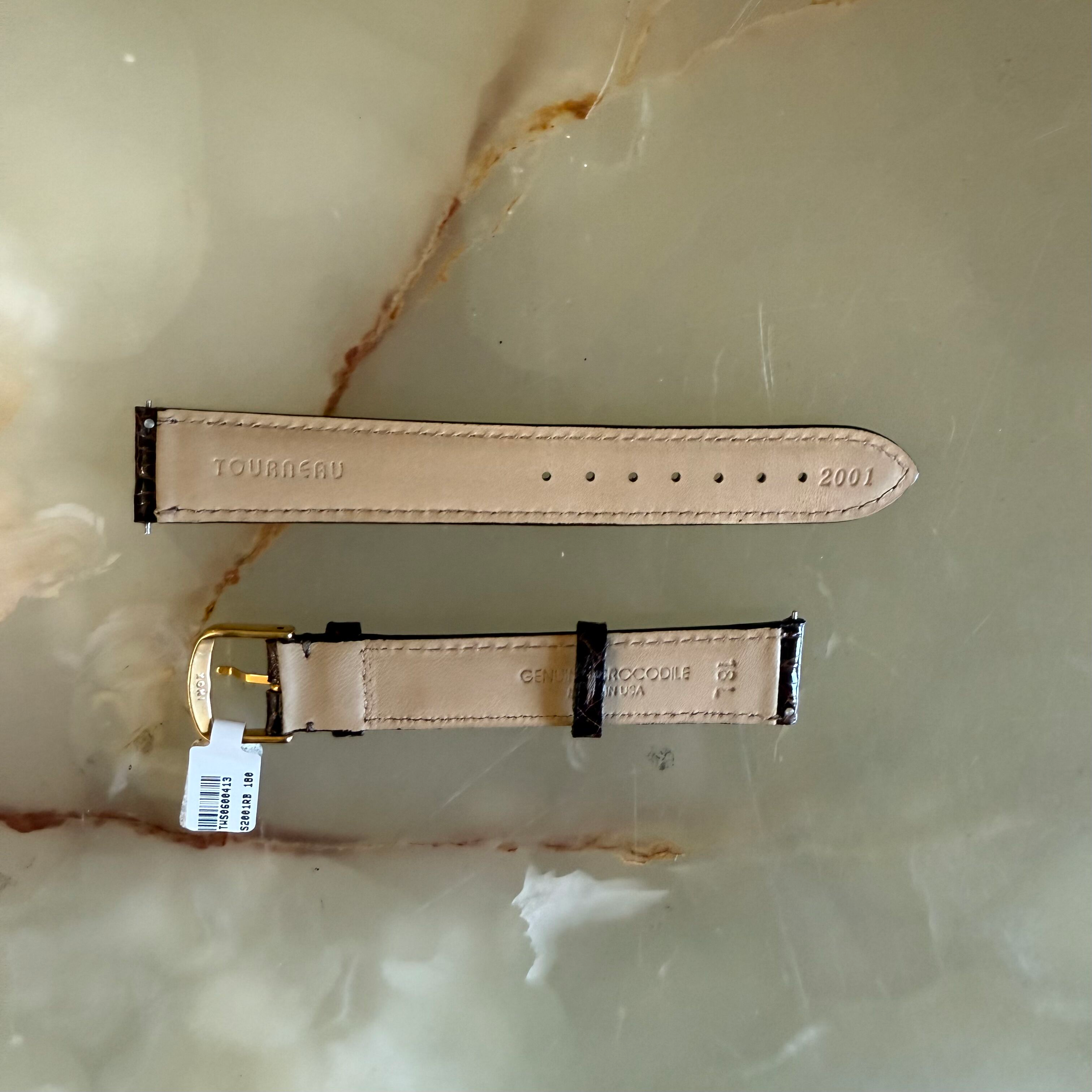 Genuine Crocodile Brown Watch Strap Band 18mm Padded & Stitched w Buckle