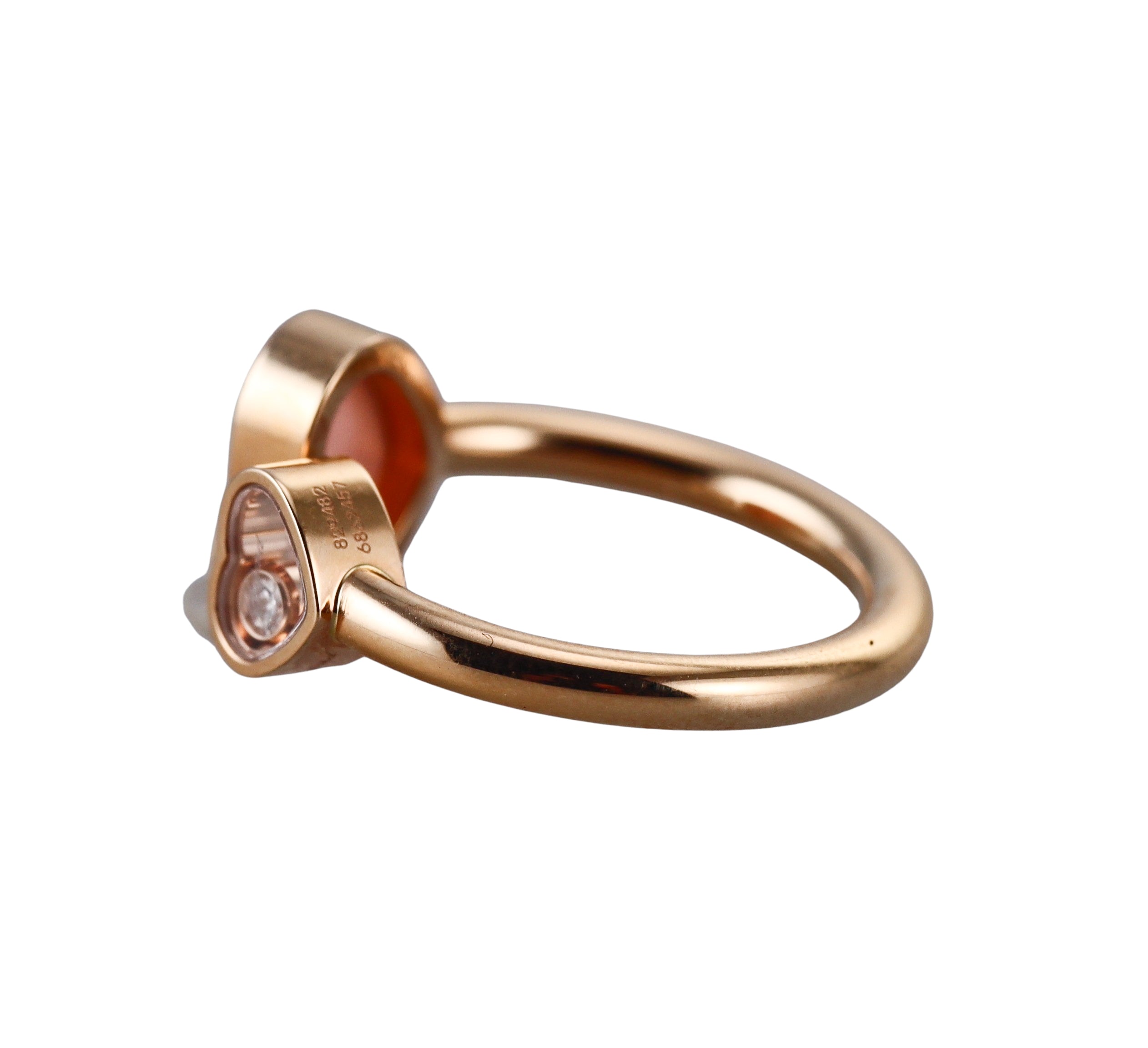 Chopard Happy Hearts Rose Gold Diamond Pink Opal Ring N829482-5610