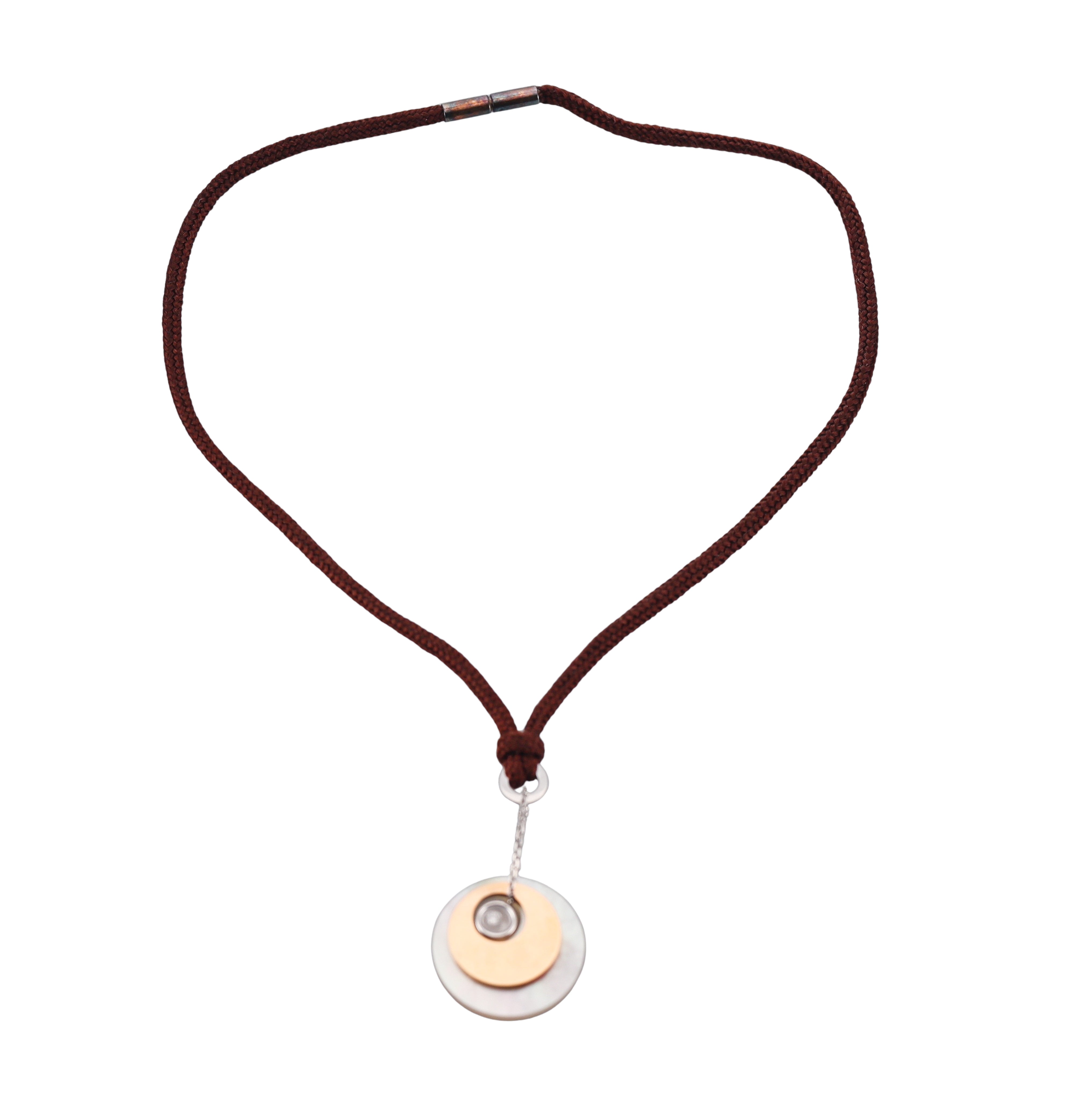 Chopard Mother of Pearl Diamond Yellow White Gold Pendant Necklace 796477-9001