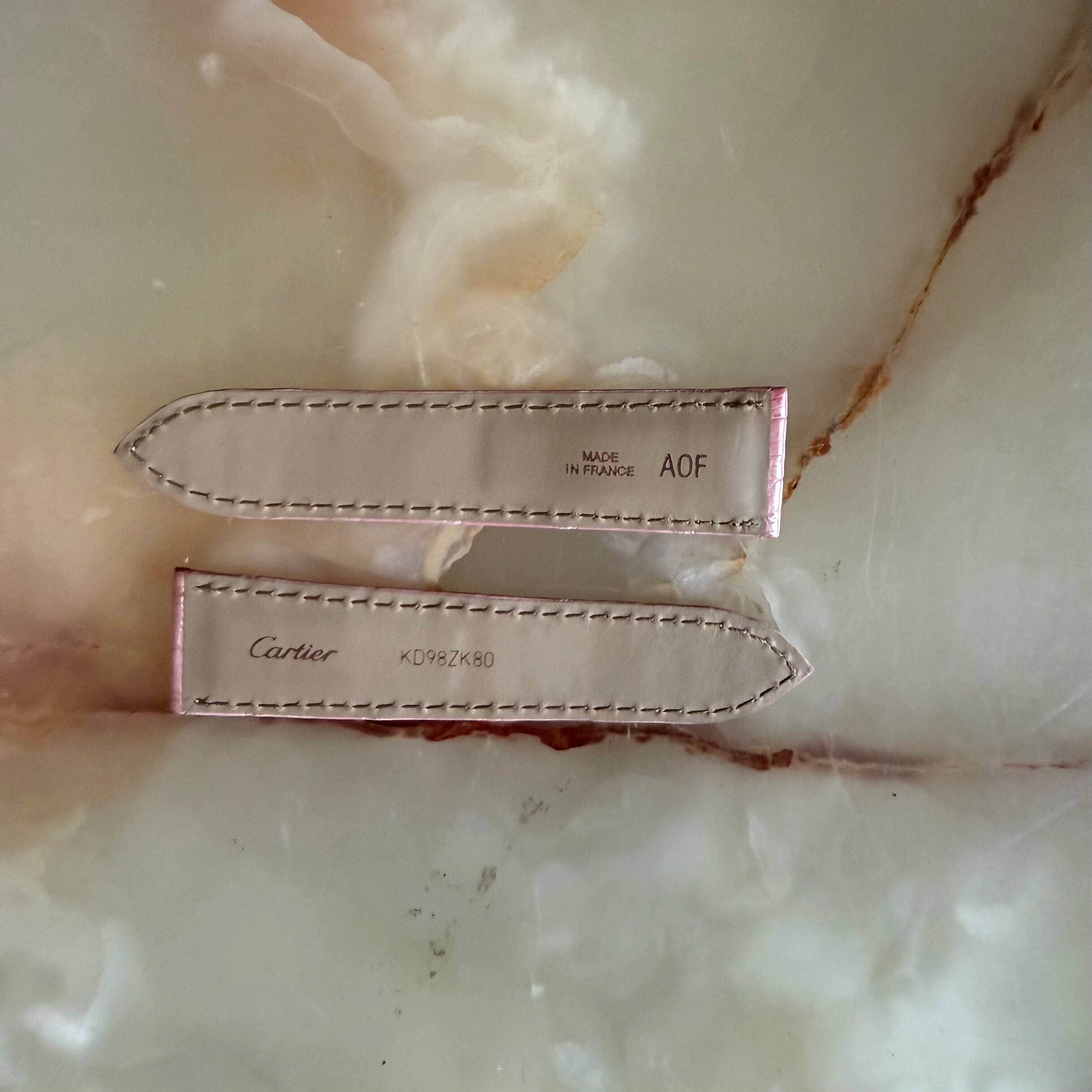Authentic Cartier Pink Alligator Watch Strap Band 20mm KD98ZK80