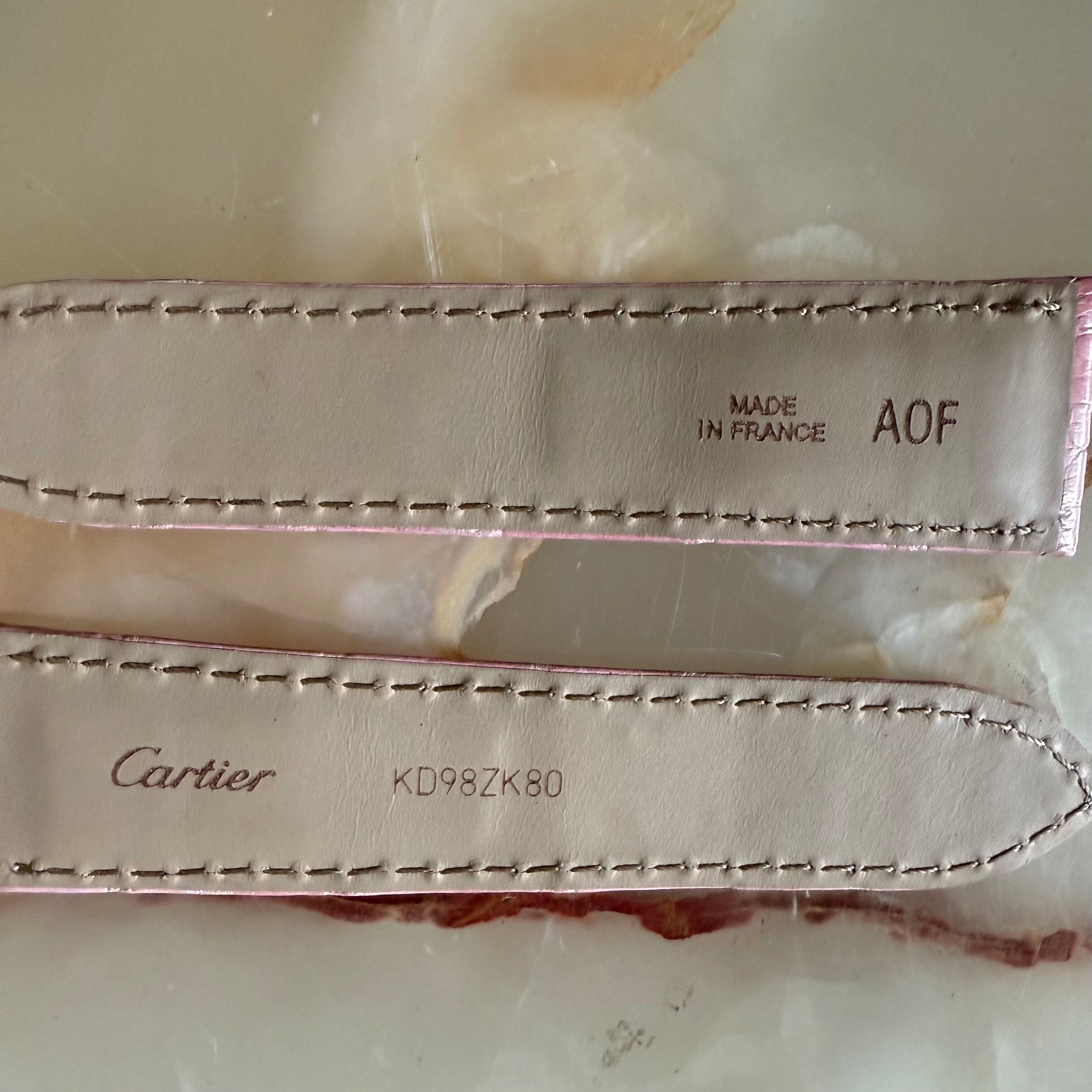 Authentic Cartier Pink Alligator Watch Strap Band 20mm KD98ZK80