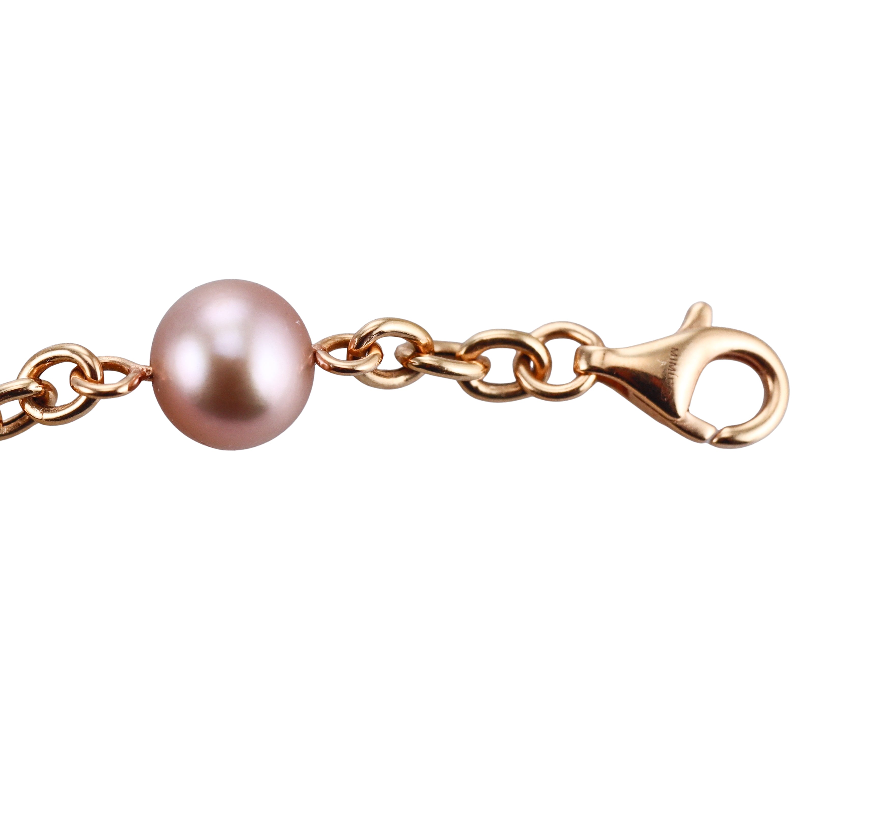 Mimi Milano Grace Rose Gold Turquoise Pearl Amethyst Necklace