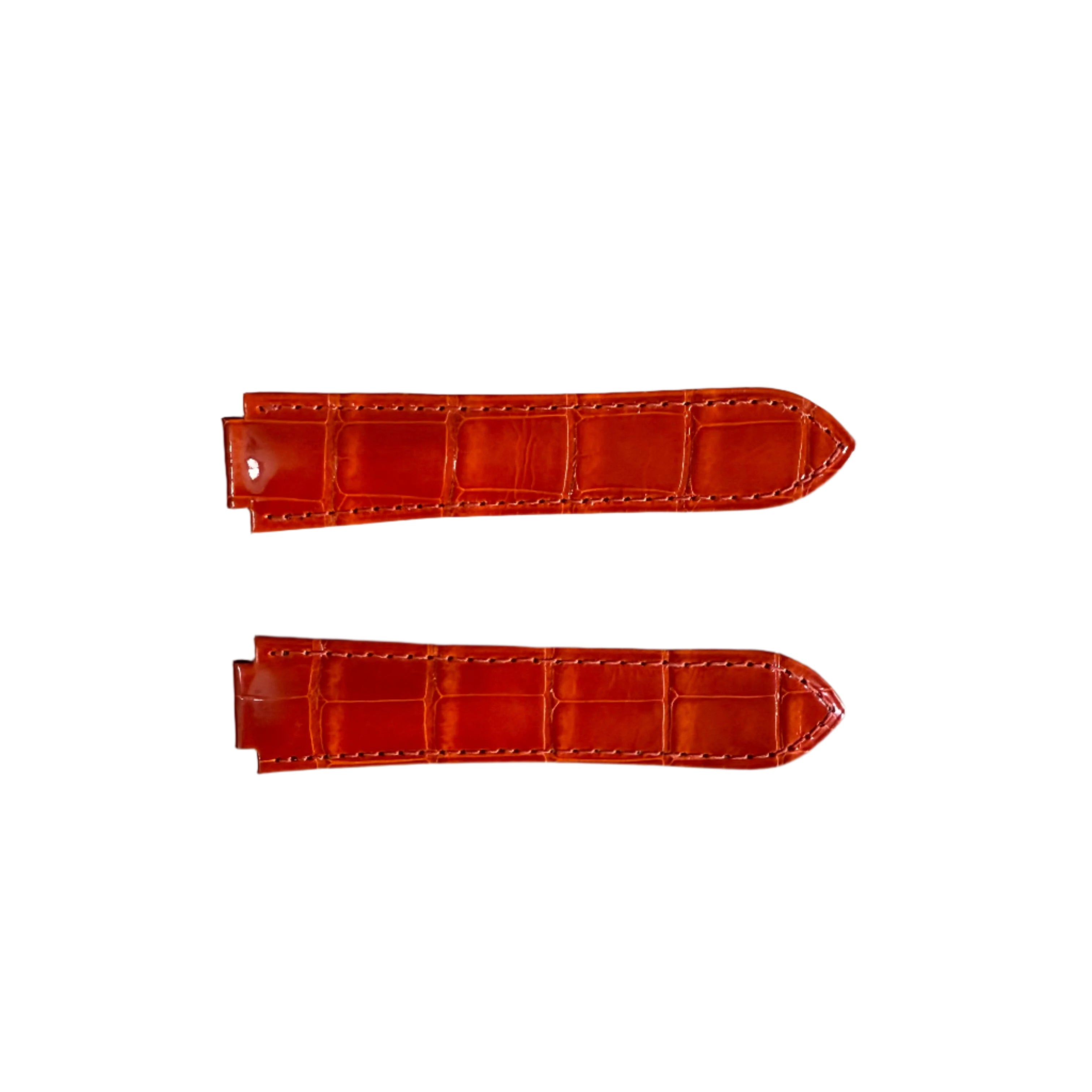 Authentic Cartier Ballon Bleu Orange Alligator Watch Strap Band 20mm KD2JWR22-S06