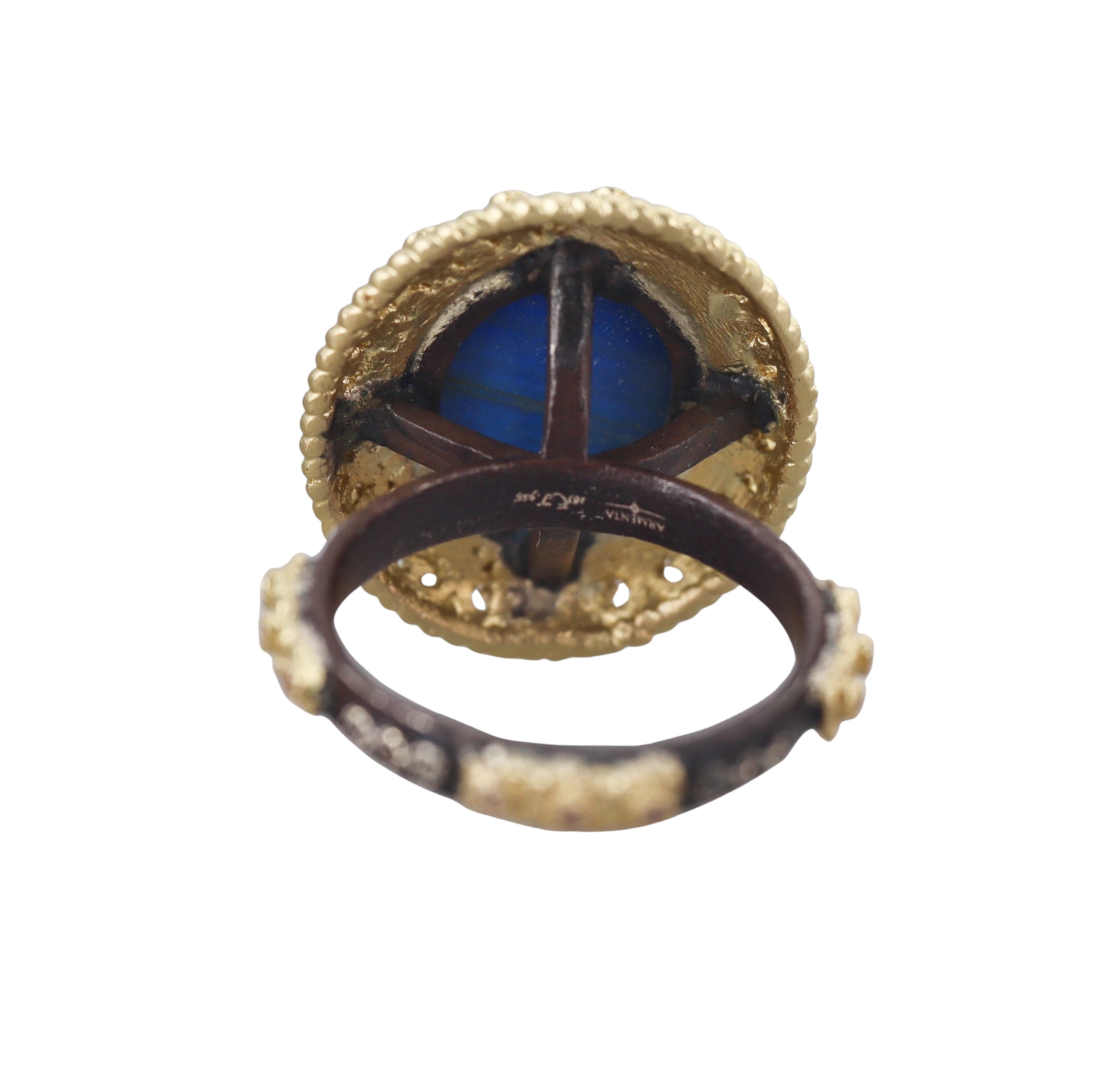 Armenta Gold Silver Mother Of Pearl Fancy Diamond Ring