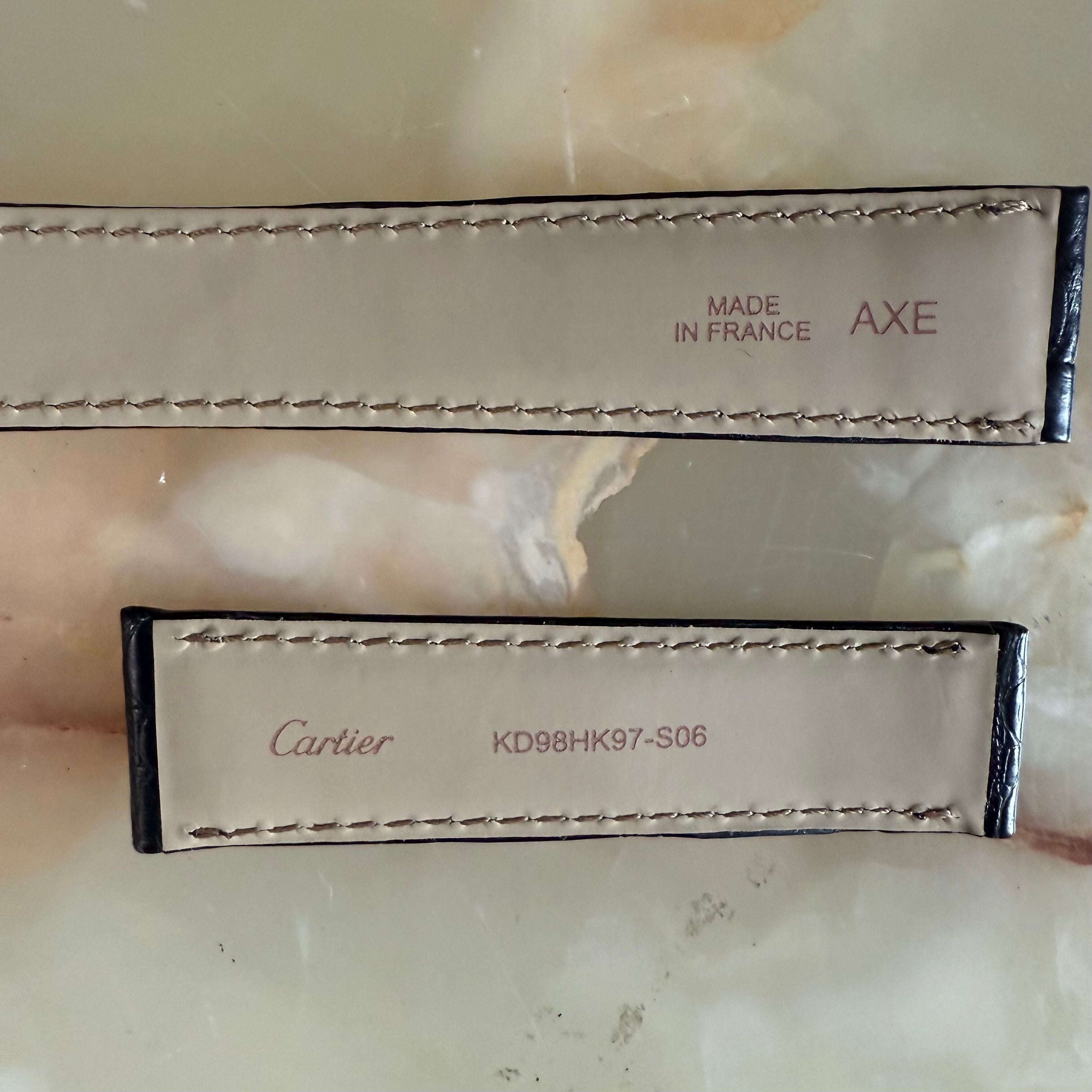 Authentic Cartier Black Alligator Watch Strap Band 21mm KD98HK97-S06