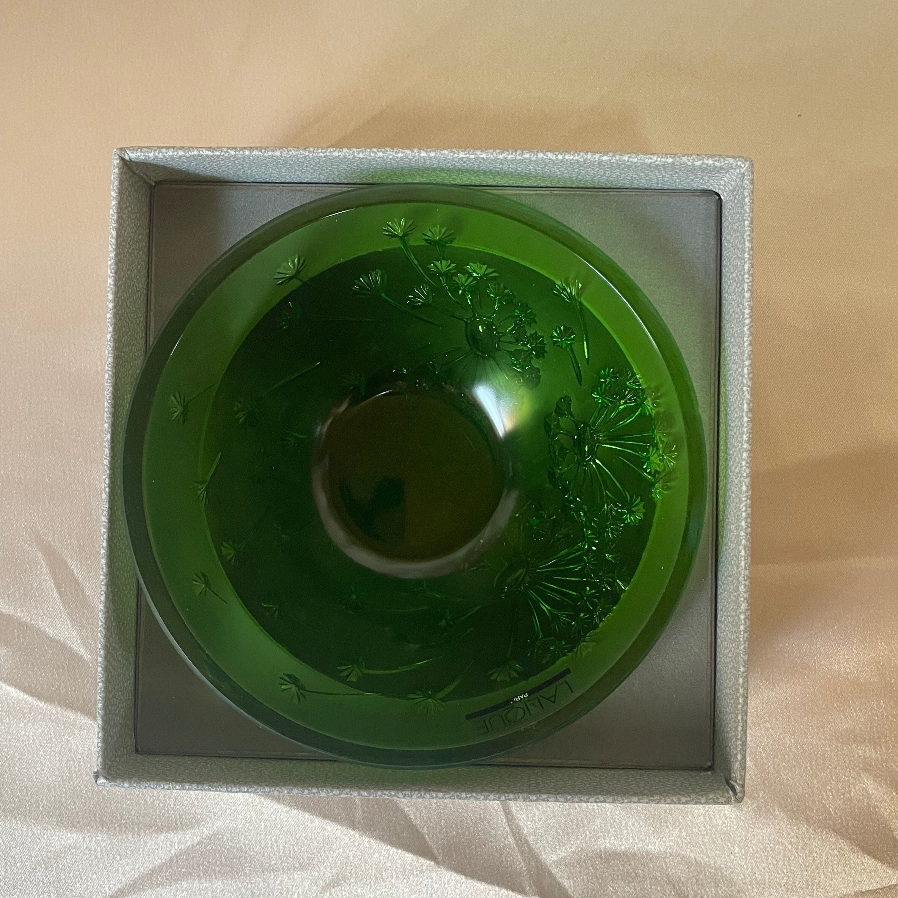 Lalique Crystal Bucolique Anis Candle Bowl #1039