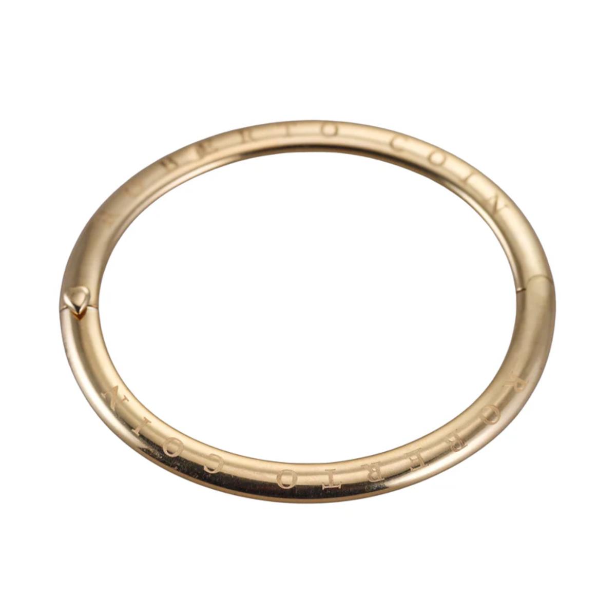 Roberto Coin Vintage Yellow Gold Oval Engraved Hinged Bangle Bracelet