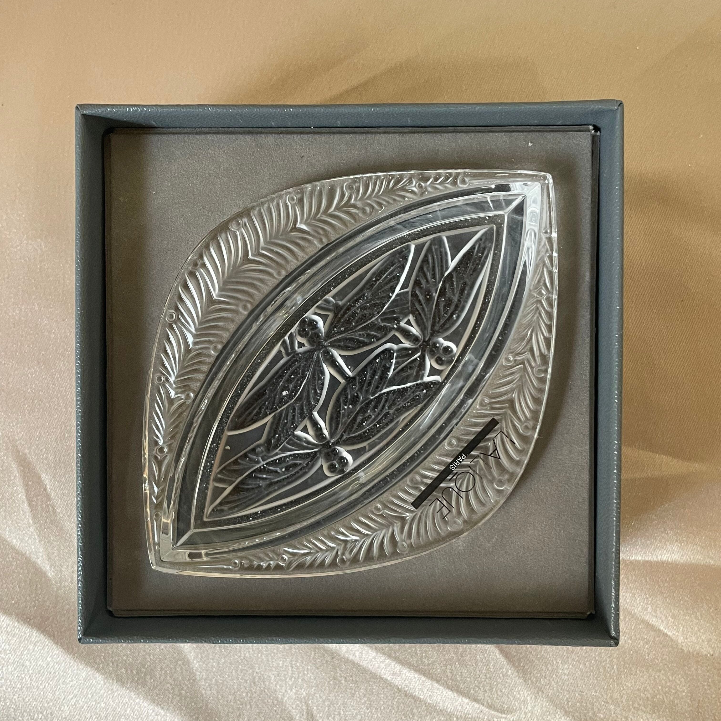 Lalique Crystal Dragonfly Eye Jewelry Tray 1076700