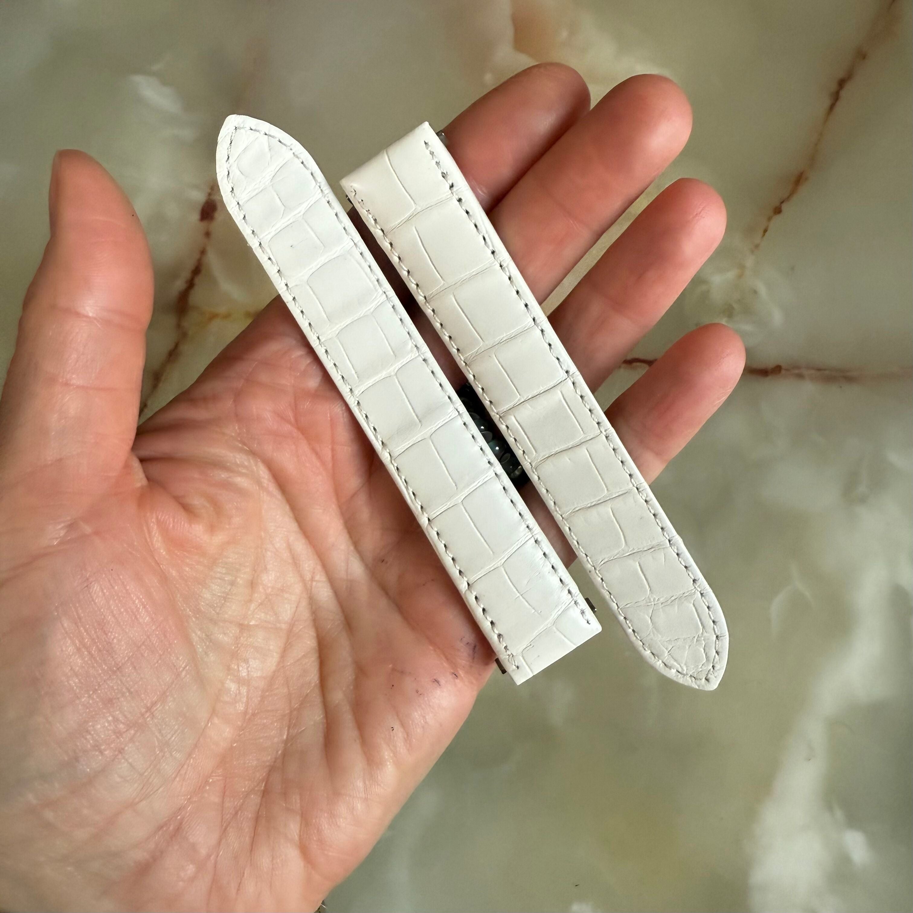 Authentic Cartier White Alligator Quick Release Watch Strap Band 20mm