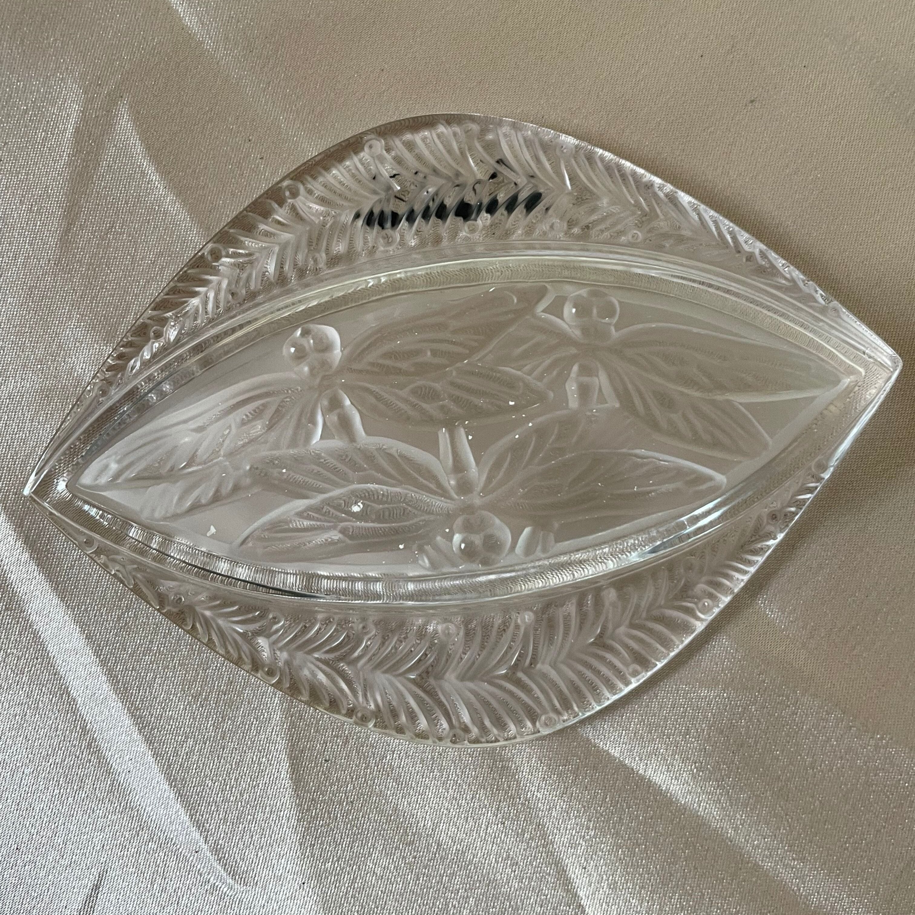 Lalique Crystal Dragonfly Eye Jewelry Tray 1076700