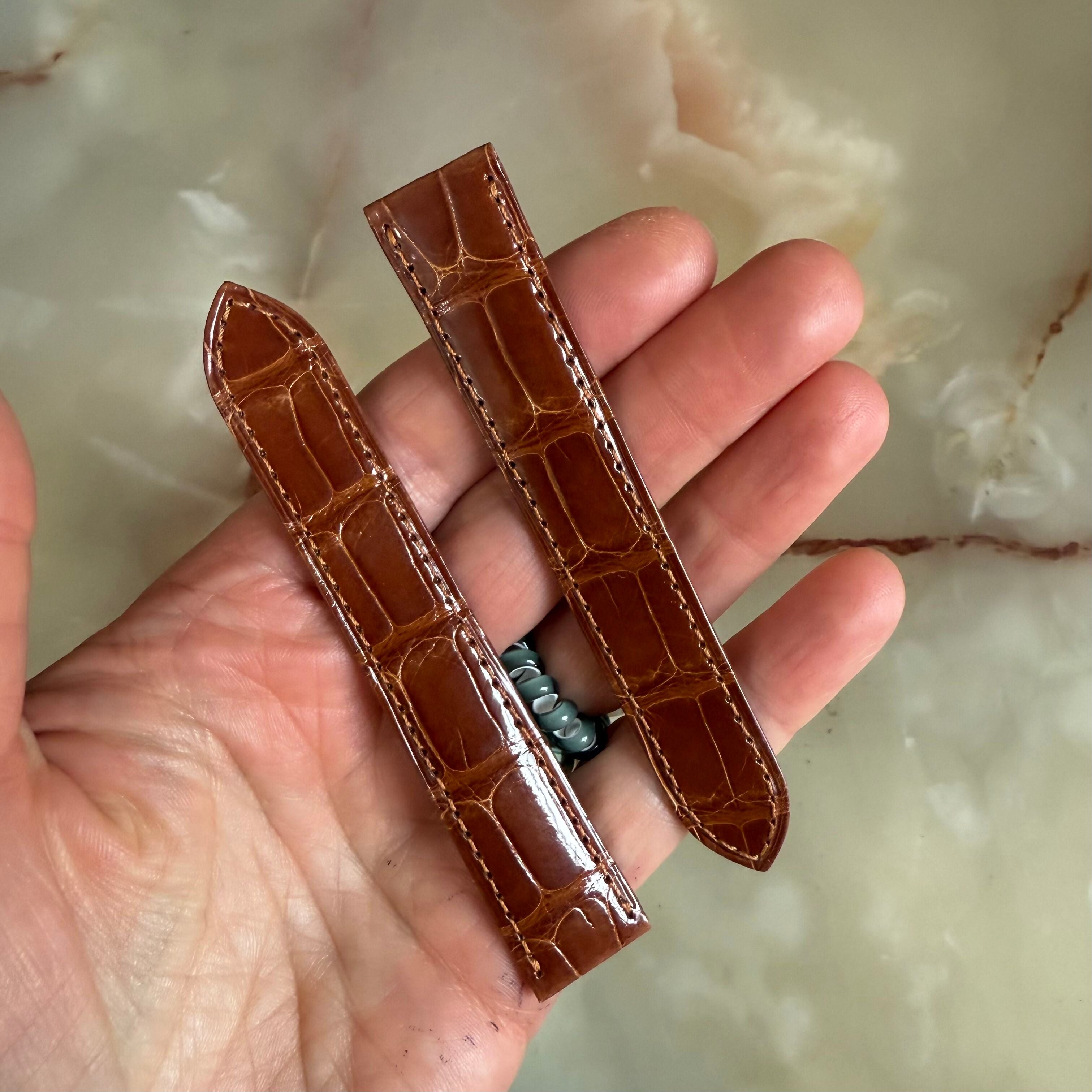 Authentic Cartier Brown Alligator Watch Strap Band 18mm KD25XN58