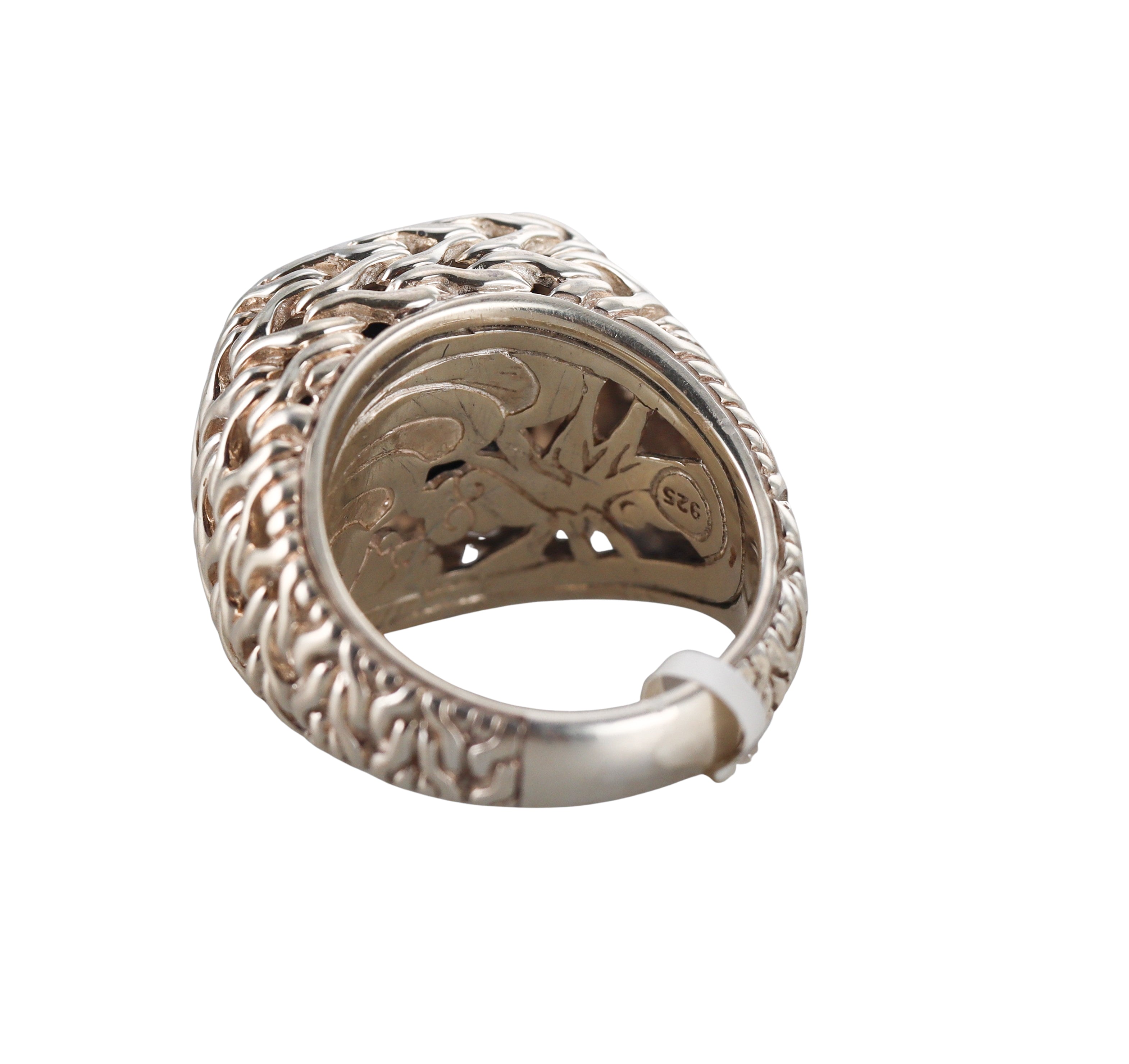 John Hardy Classic Chain Magic Cut Onyx Sterling Silver Ring