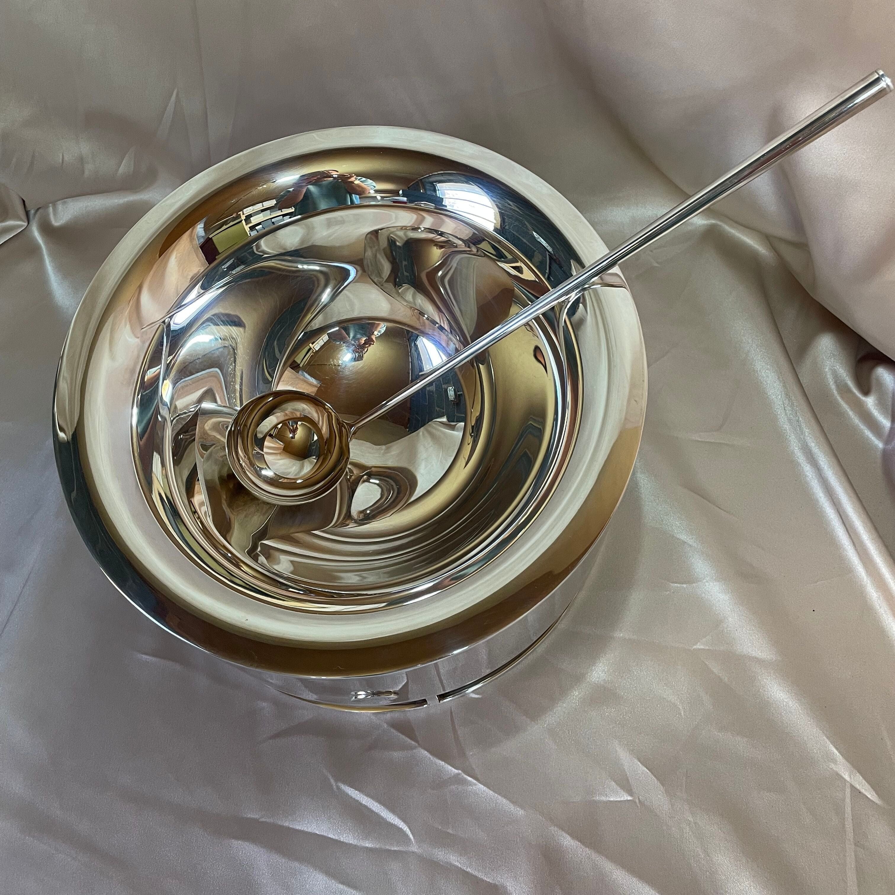 Modernist Christofle Silver Time Bowl Ladle Set B04103425