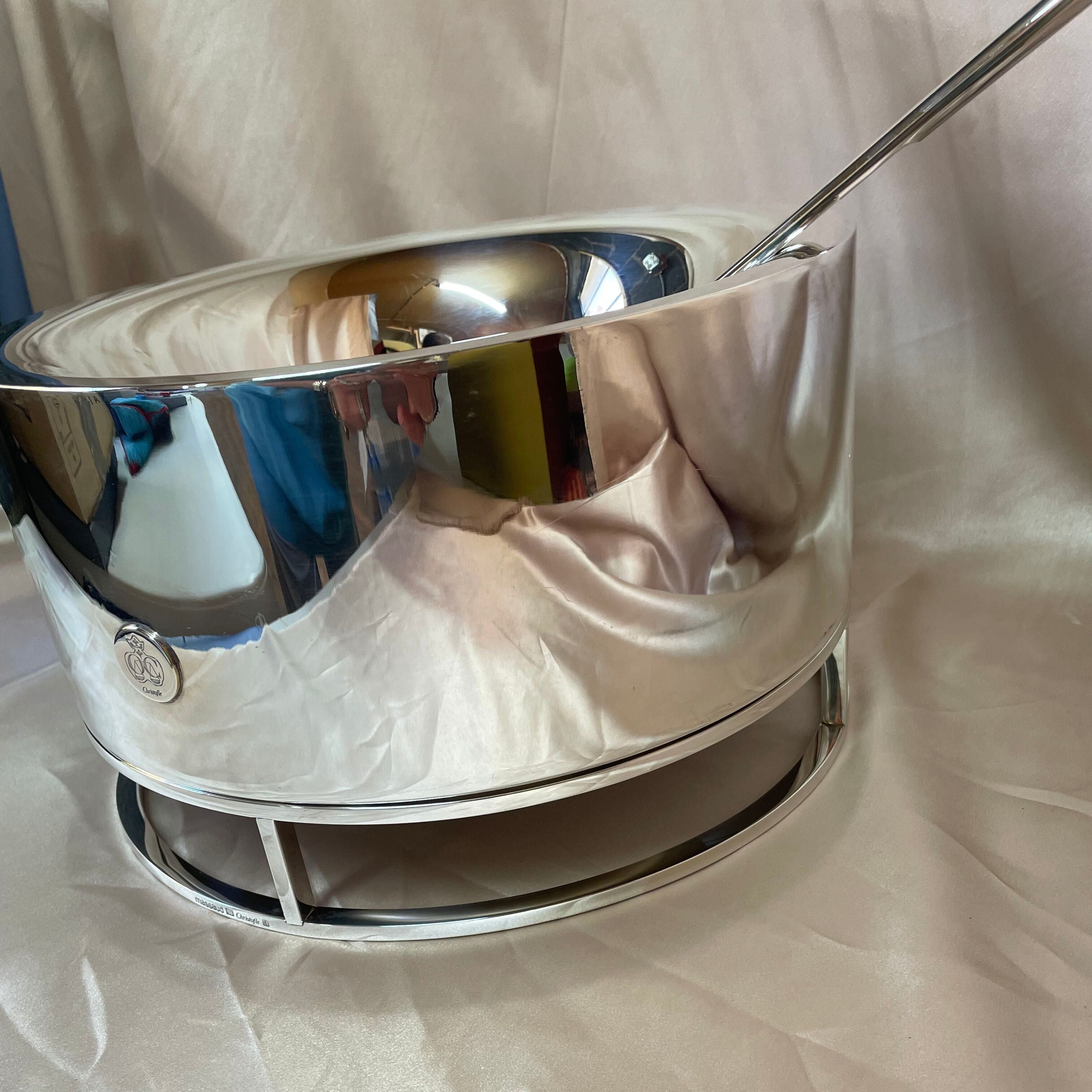 Modernist Christofle Silver Time Bowl Ladle Set B04103425