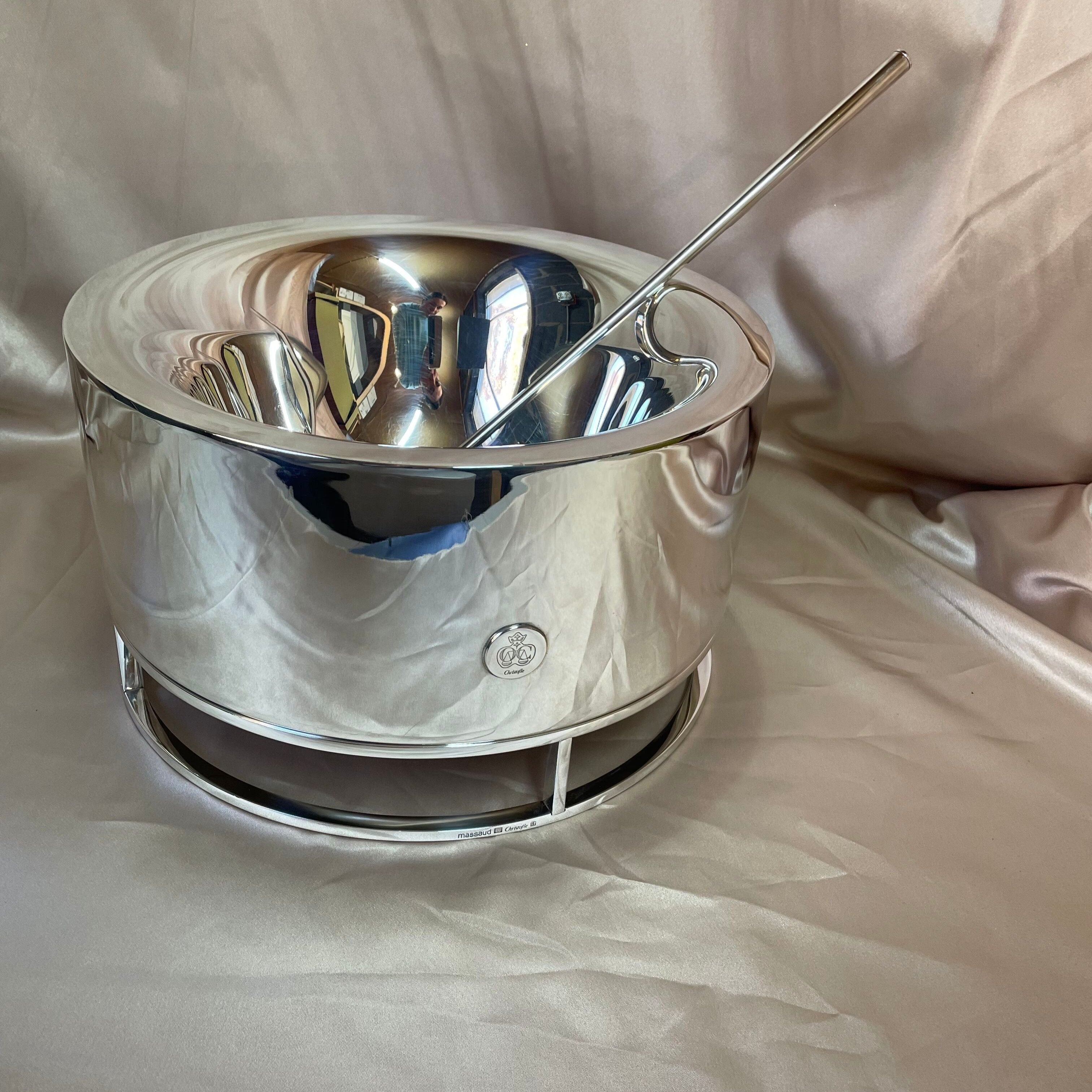 Modernist Christofle Silver Time Bowl Ladle Set B04103425