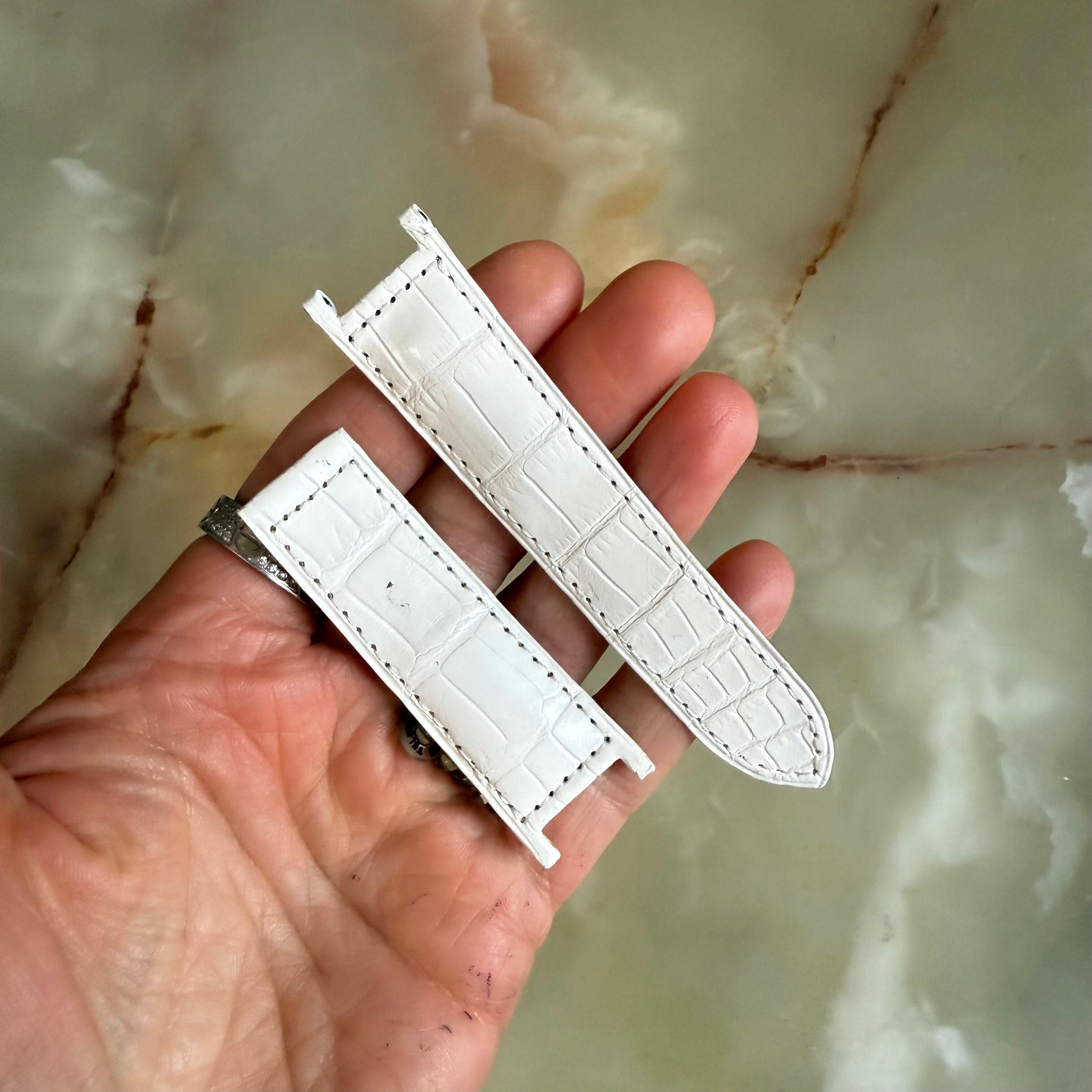 Authentic Cartier Pasha White Alligator Watch Strap Band 21mm KD1HSK63