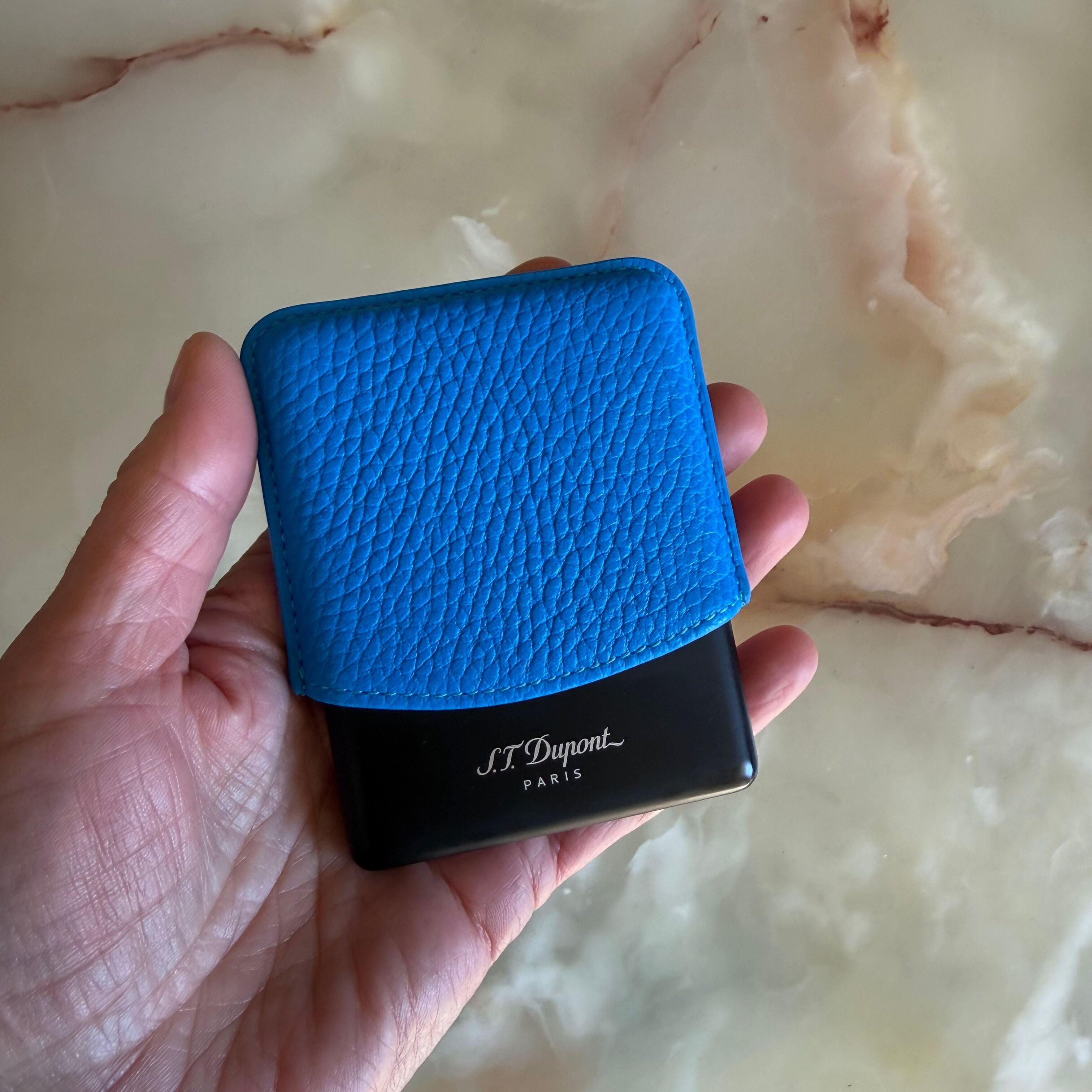 S.T. Dupont Fluo Neon Blue Cigarette Case 183116