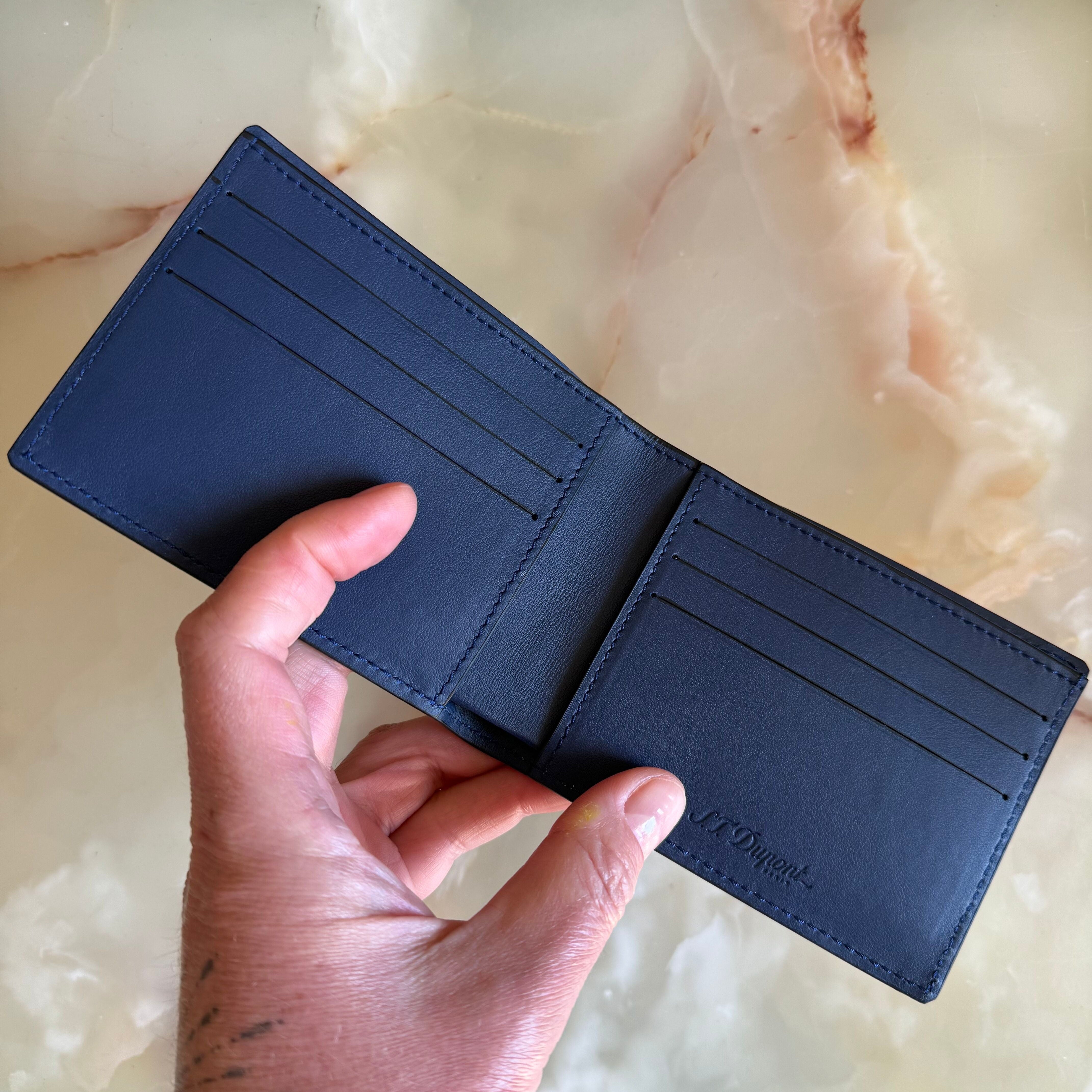 S.T. Dupont Firehead Blue Leather Wallet 161608