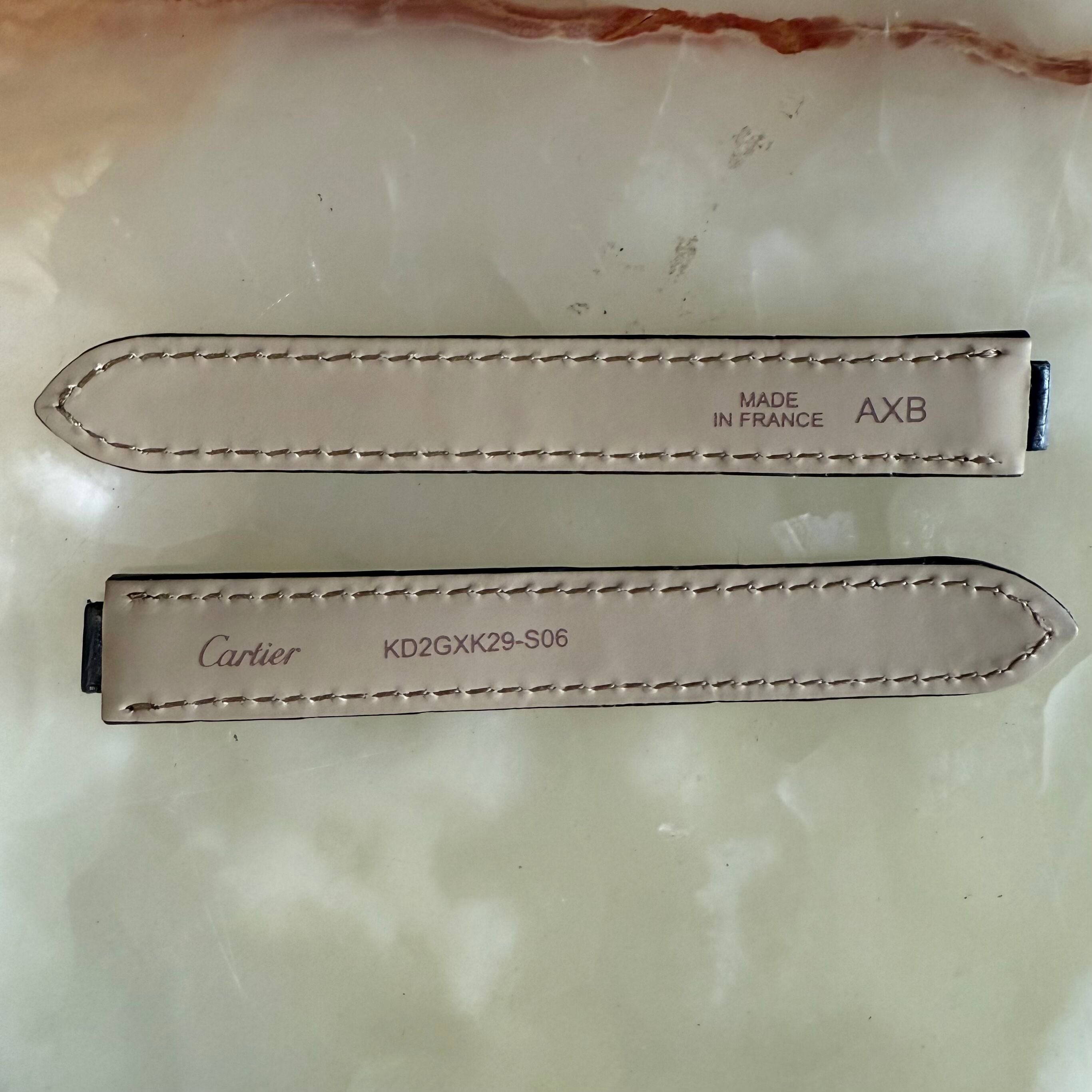 Authentic Cartier  Ballon Bleu Alligator Watch Strap Band 15mm KD2GXK29-S06