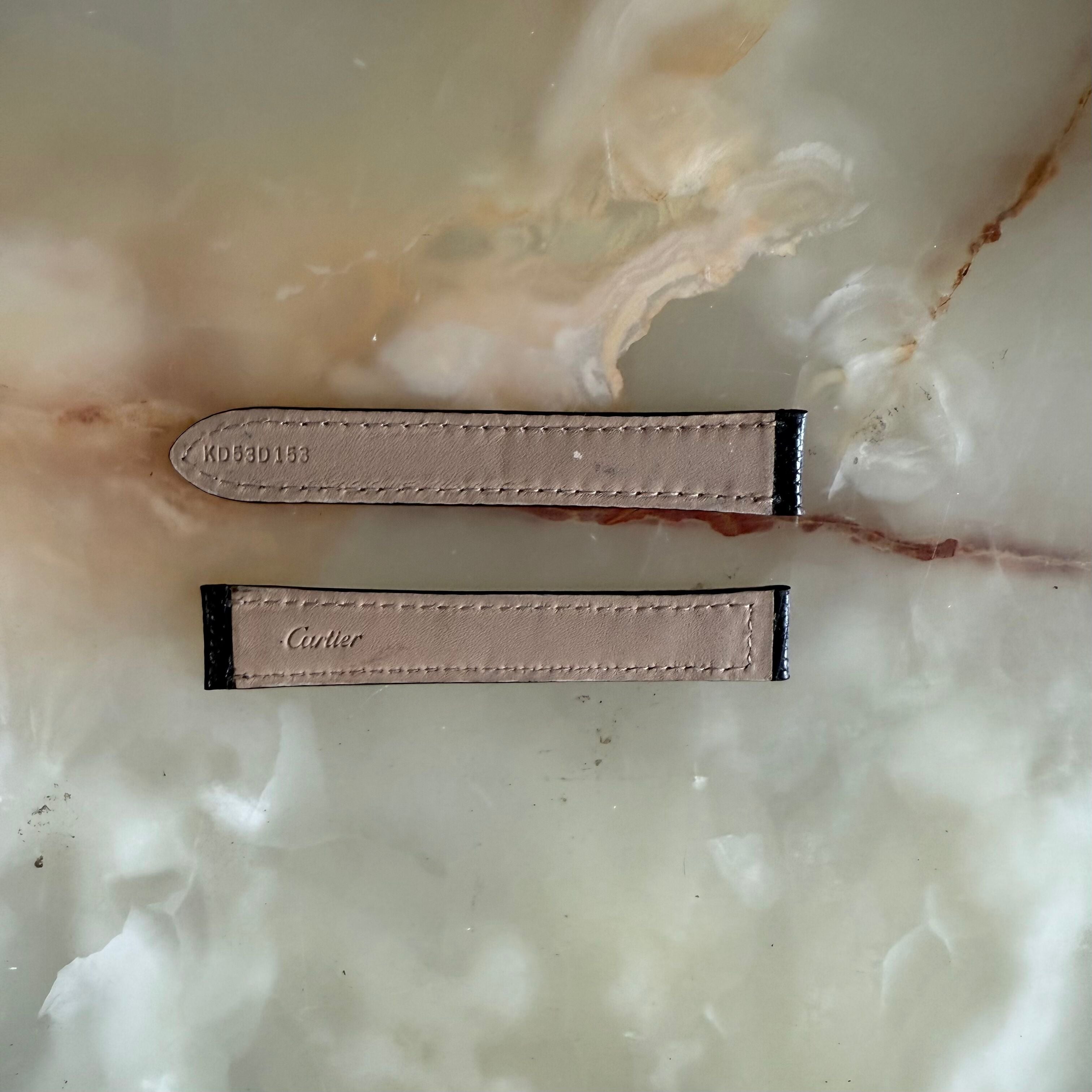Authentic Cartier Black Lizard Watch Strap Band 16mm KD53D153