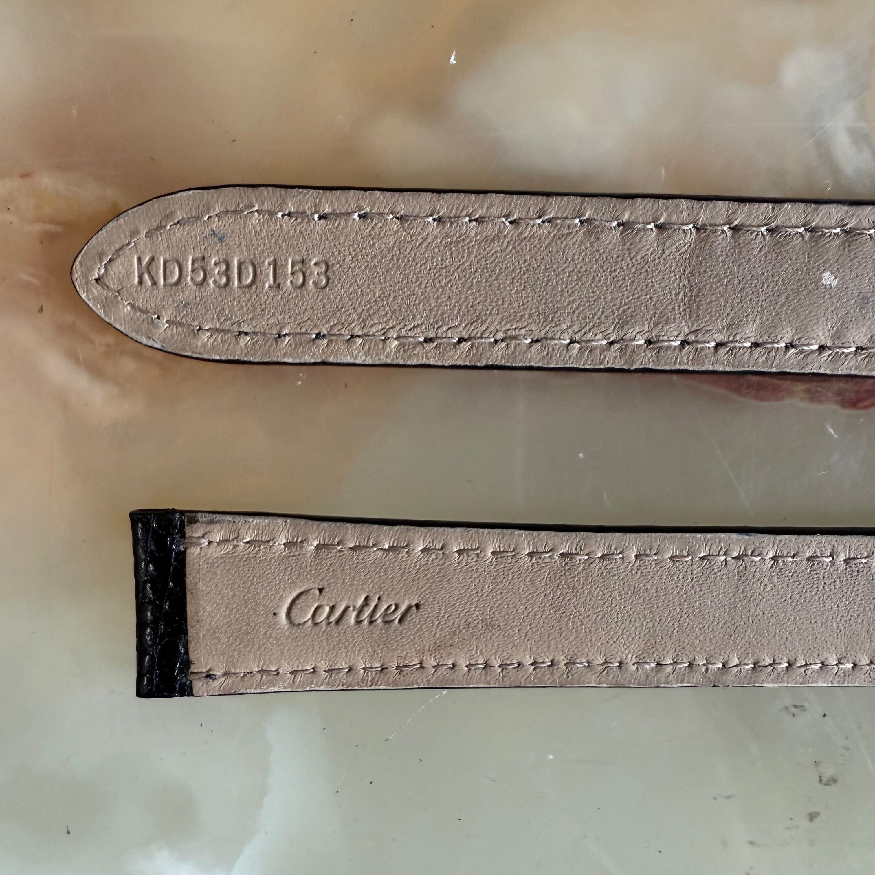 Authentic Cartier Black Lizard Watch Strap Band 16mm KD53D153